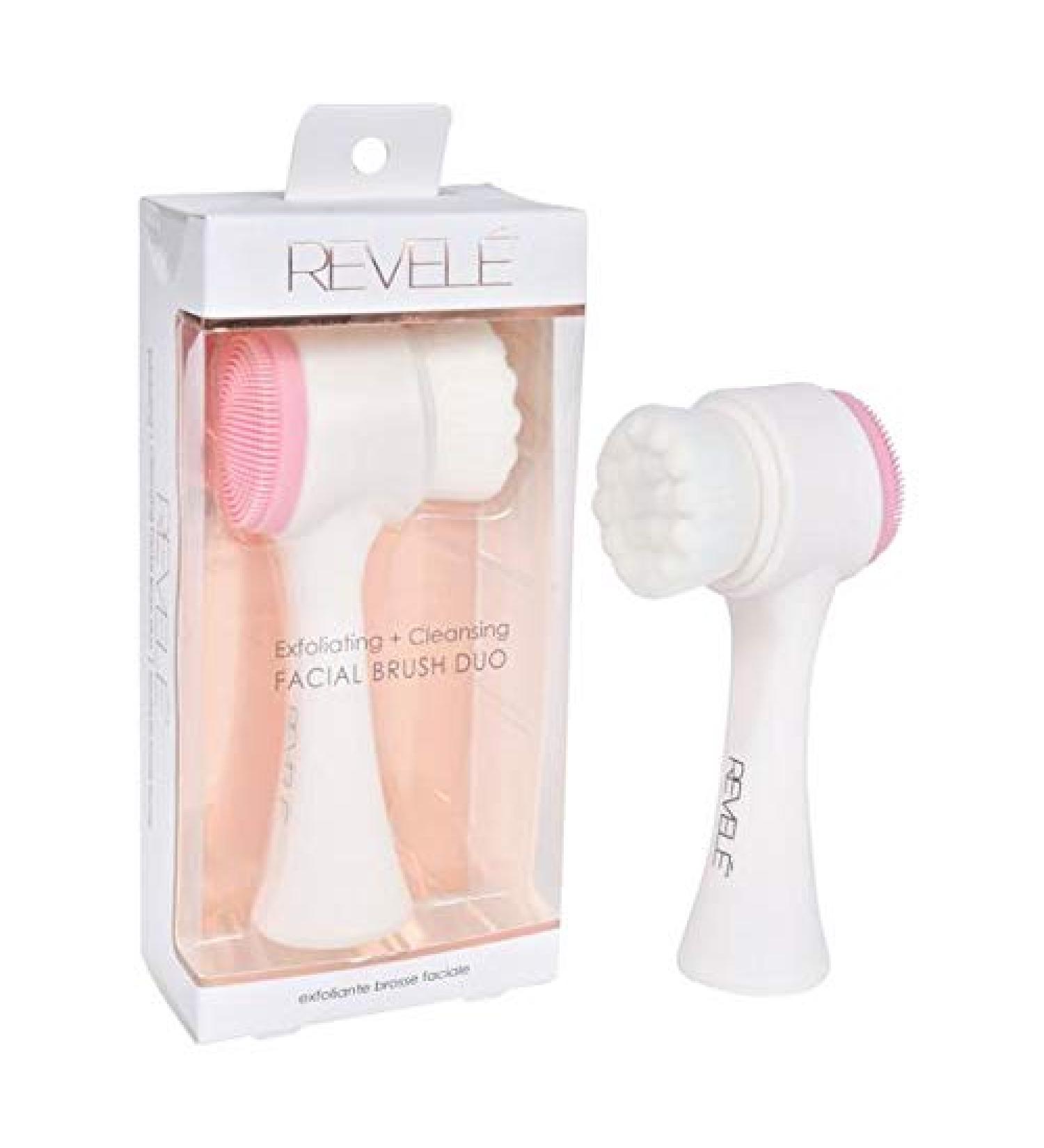 REVEL Facial Cleansing Brush Duo - Exfoliating and Cleansing Dual Side Brush - Buy Online on GoSupps.com