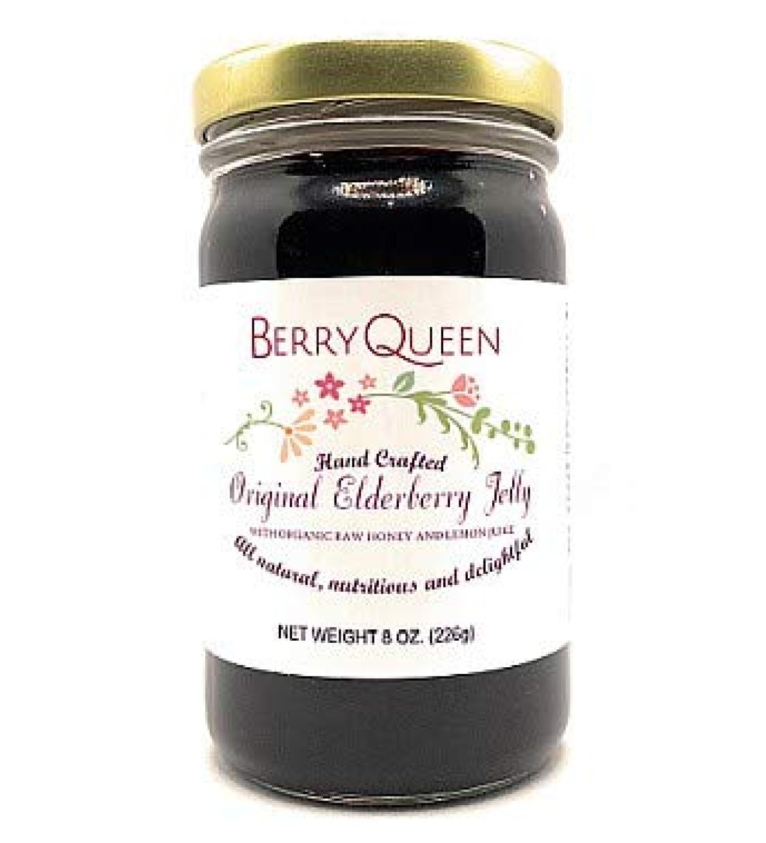 Berryqueen Organic Elderberry Jelly - Pure Natural Elderberry Extract (8oz Jelly) - Buy Online on GoSupps.com
