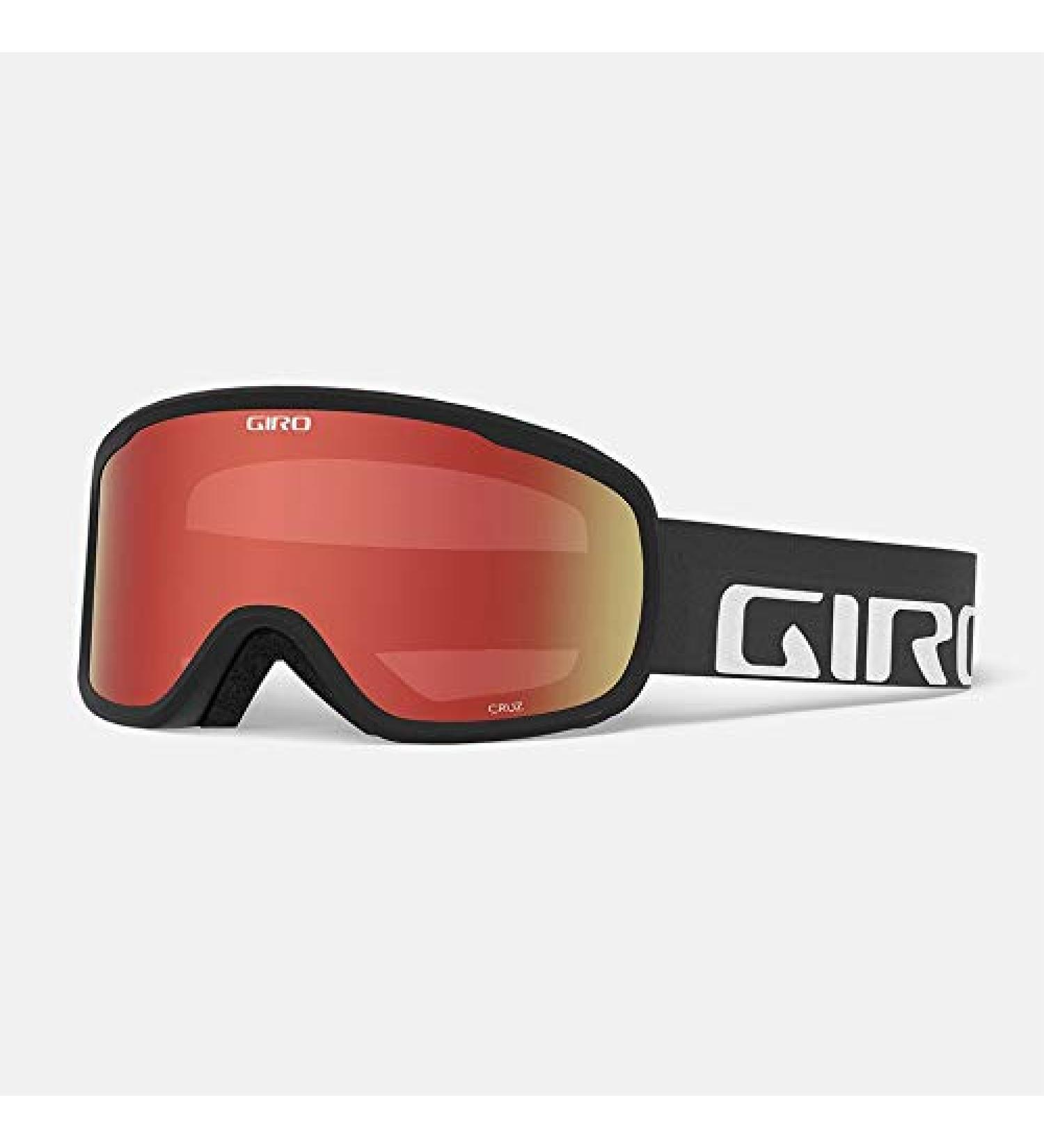 Giro Cruz Ski & Snowboard Goggles - Anti-Fog, OTG Black Wordmark Amber Scarlet - Buy Online on GoSupps.com