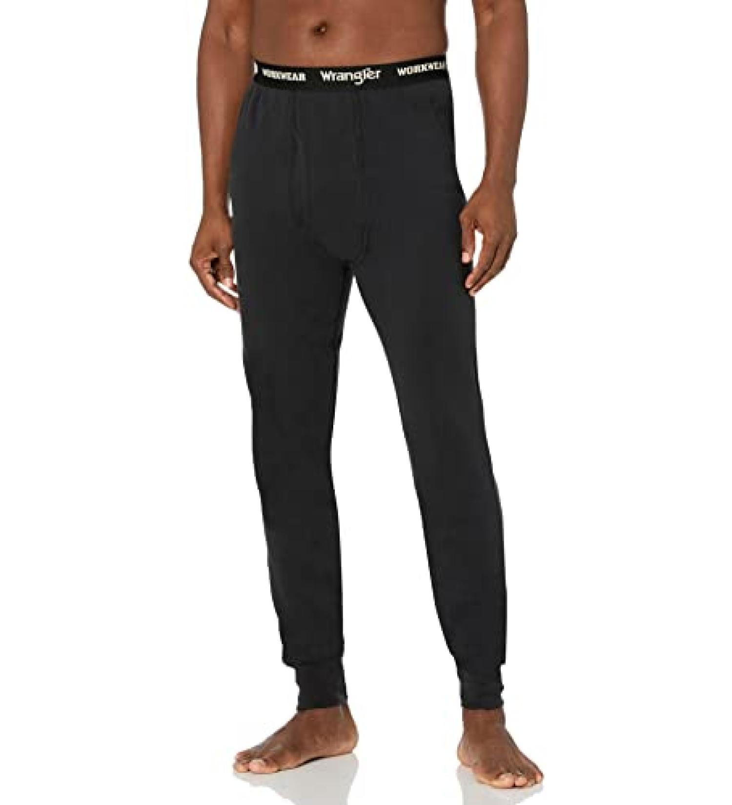 Wrangler Men's Heavyweight Cotton Thermal Bottom Pants - Large Black - Buy Online on GoSupps.com