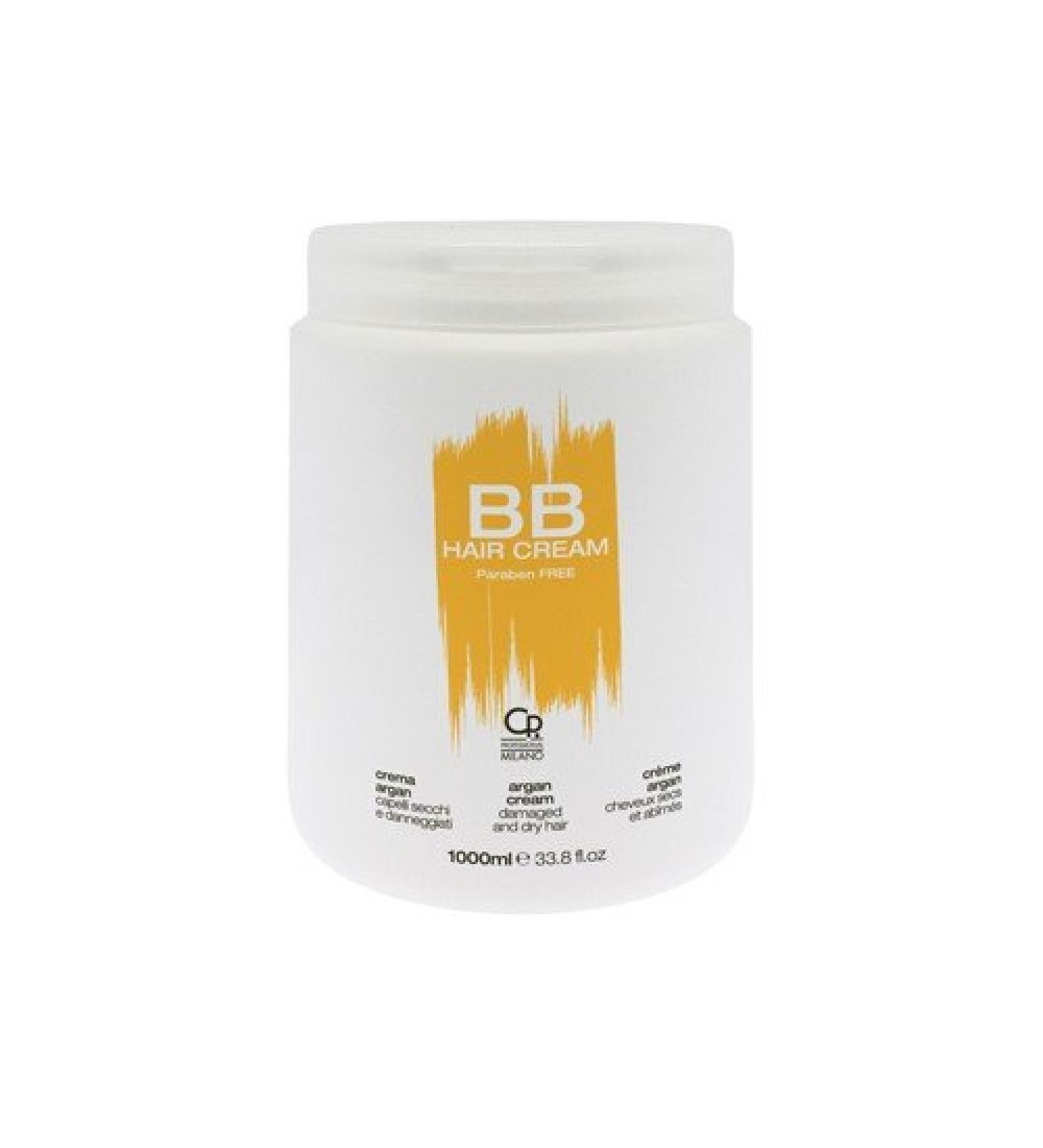 Bb Hair Care - Argan Cream - Professional Hair Care Mask With Argan Oil, Ideal For Dry And Damaged Hair - Makes Hair Soft And Silky - 1 L