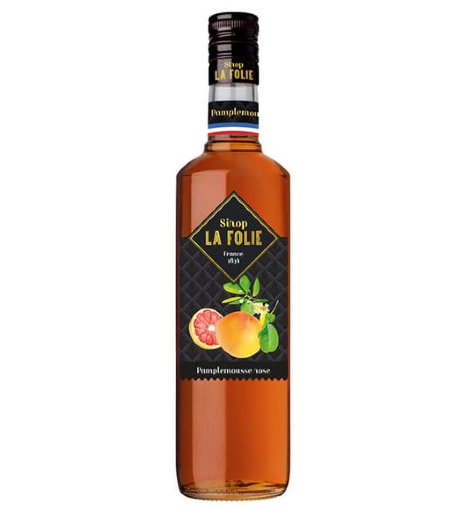 sirop LA FOLIE - Pamplemousse Rose - 70 cl by COMBIER - SAUMUR