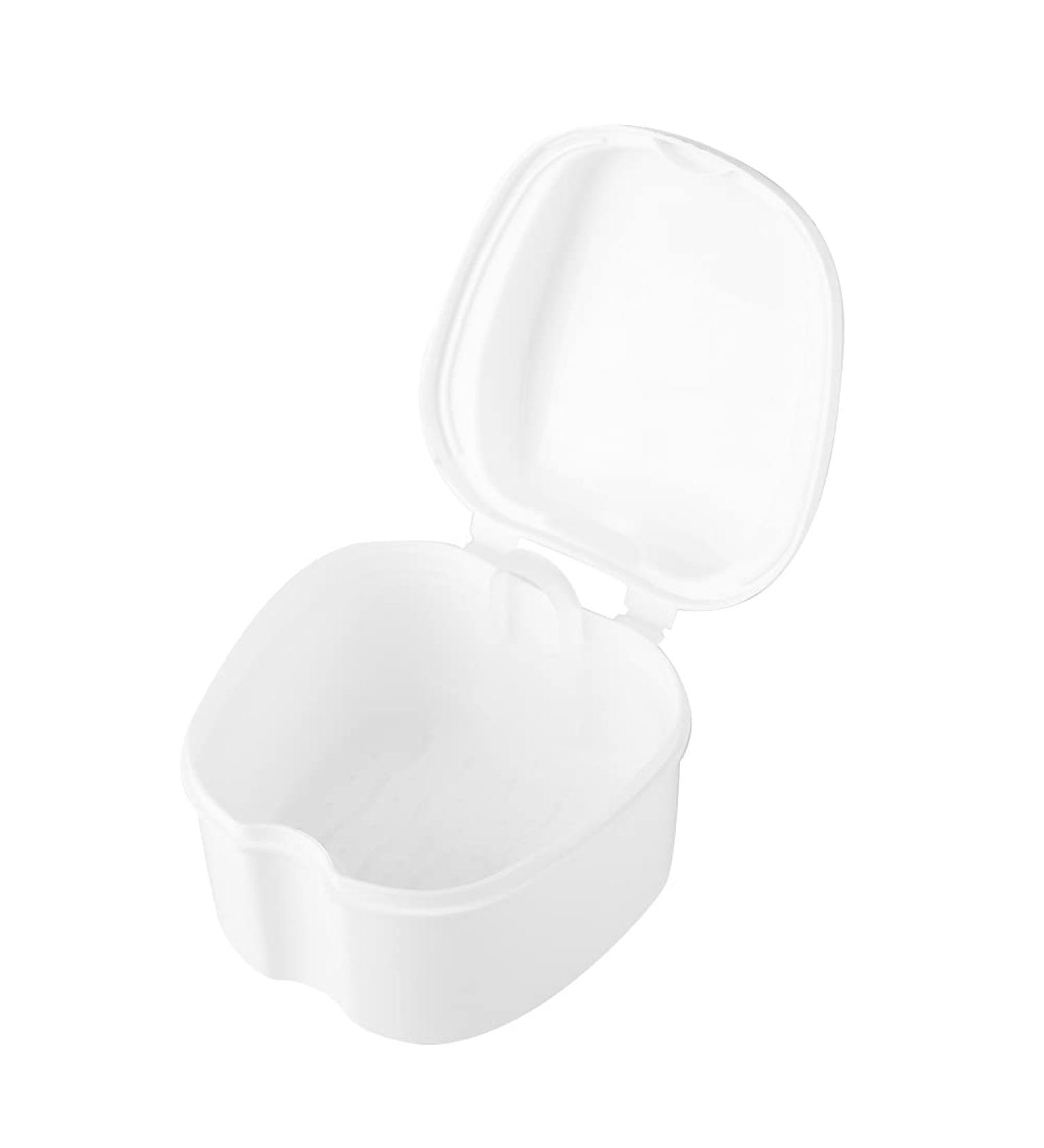 Prosthesis Container - Anggrek Strong Cup for False Teeth Storage | Portable Dental Device Cleaning Tank (White) - Buy Online on GoSupps.com