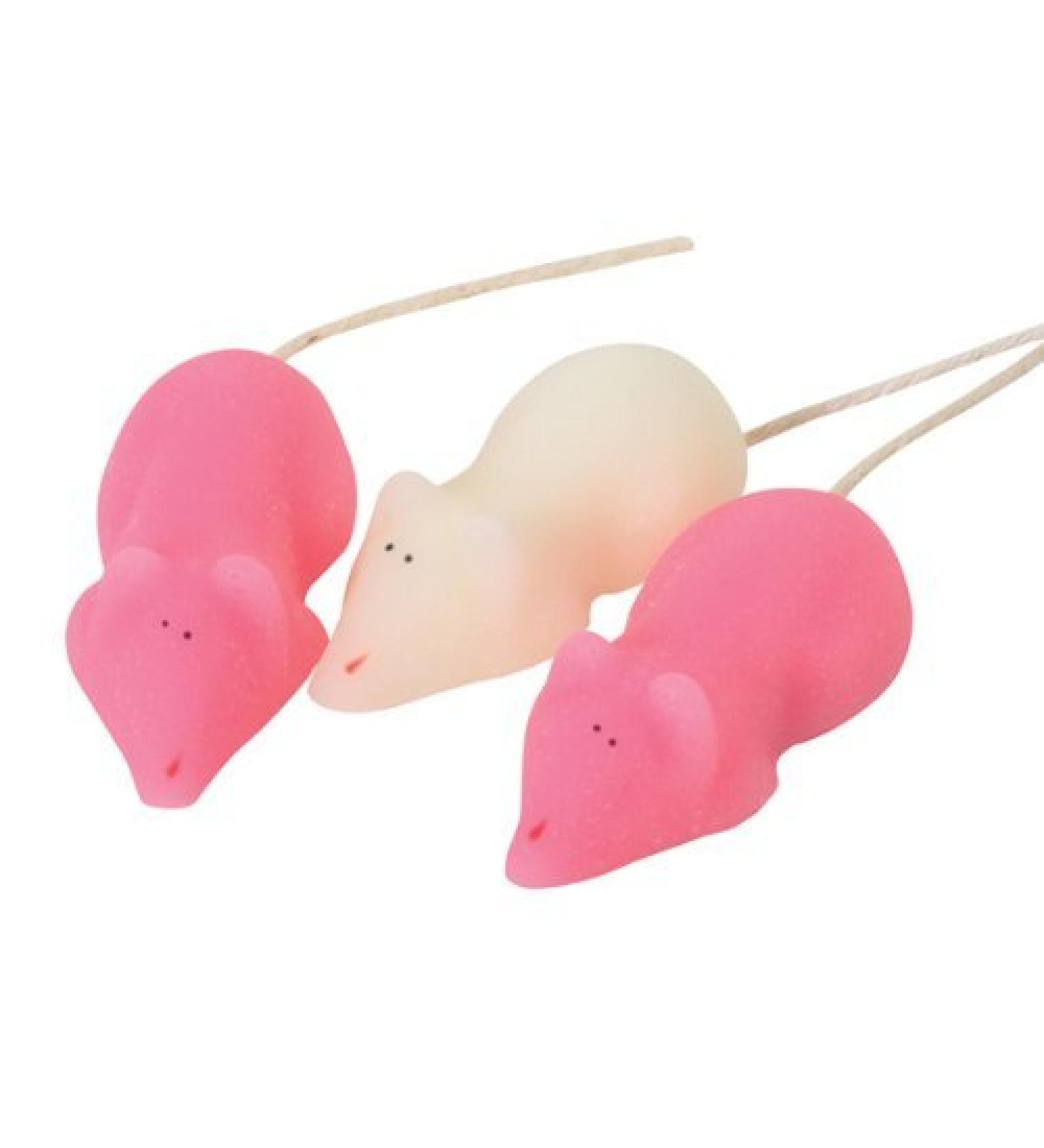 Pink and White Sugar Mice x5