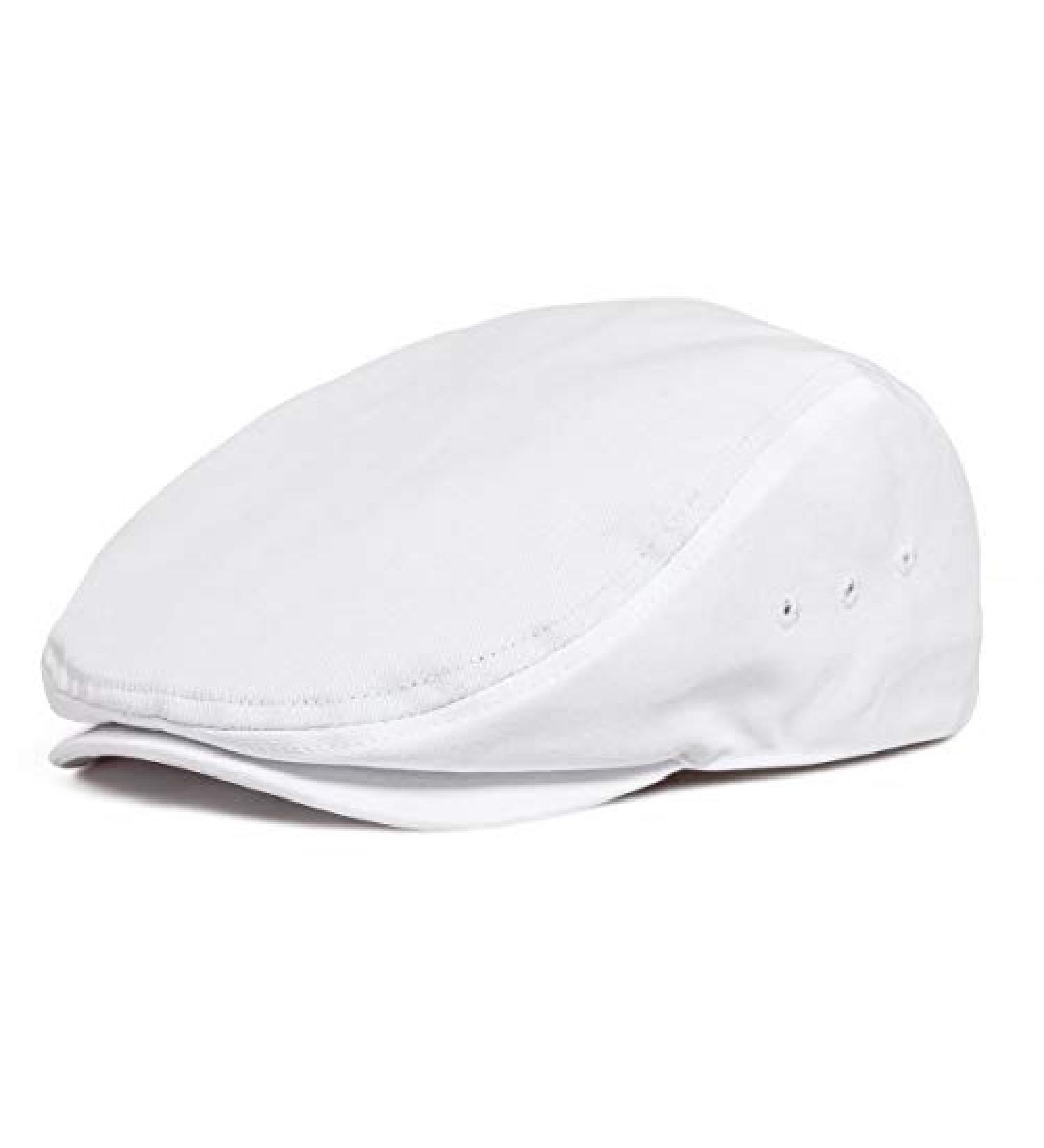JANGOUL Men's White Cotton Twill Ivy Cap Newsboy Flat Cap 7 5/8 - Buy Online on GoSupps.com