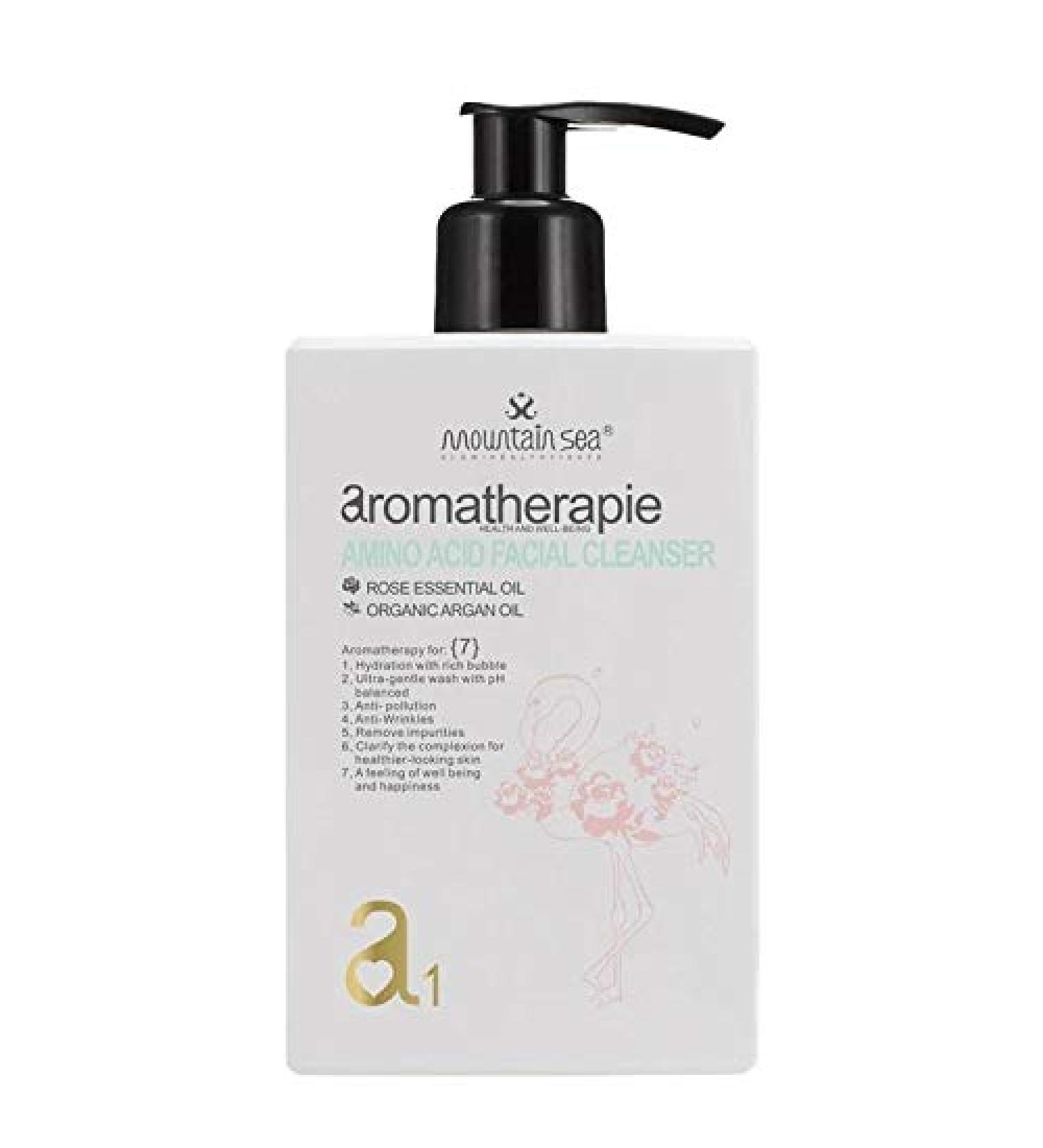Amino Acid Facial Cleanser/Organic Argan Oil & Rose Essential Oil- Free paraben sulfate gluten & pigment. 200 ml. 6.76 fl. oz.