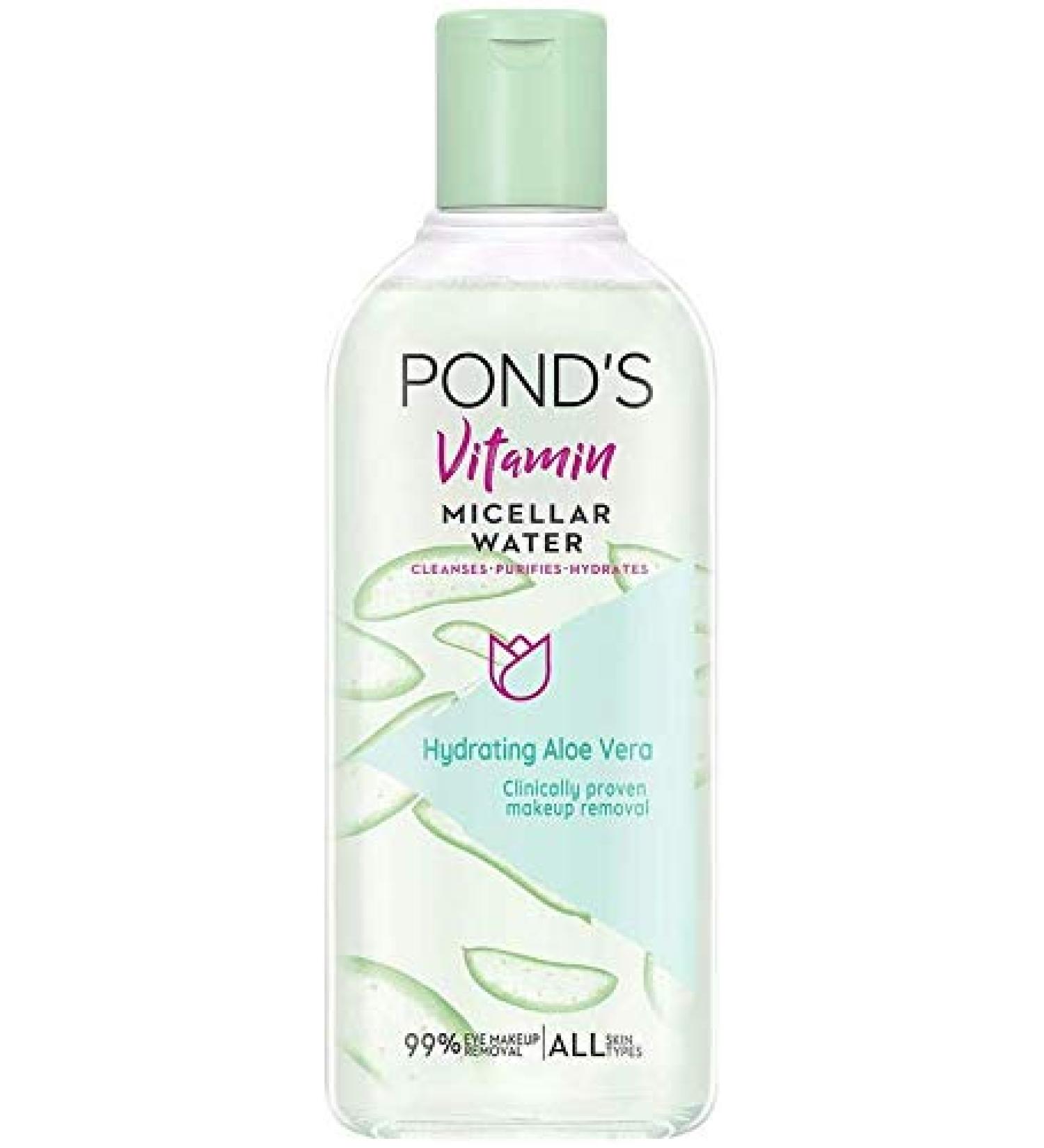 Pond's Vitamin Micellar Water Hydrating aloe vera makeup removal 105 ml fs