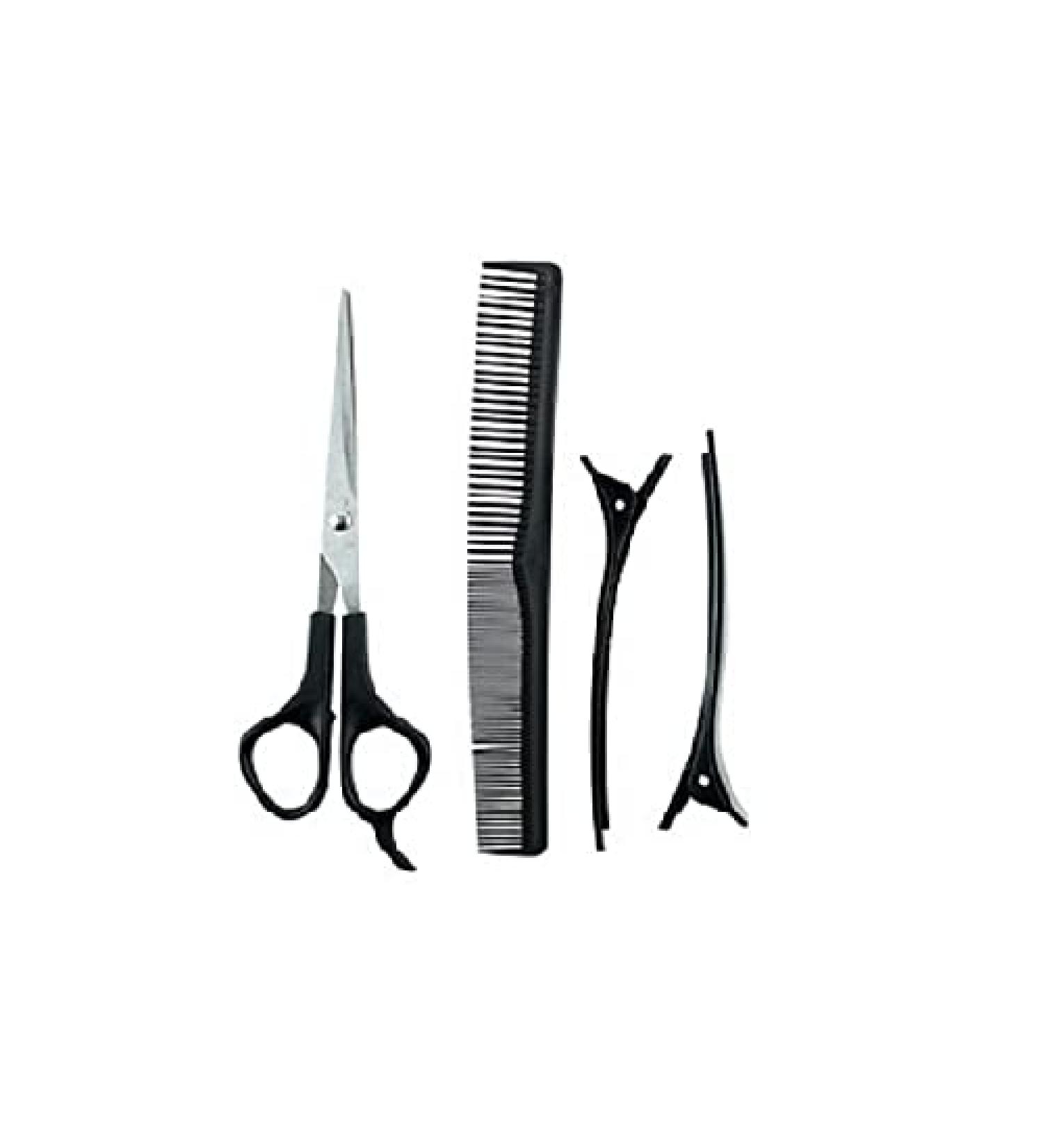 Professional 4pc Barber Scissors and Hair Comb Set for Hairdressing - Salon Quality Hair Cutting, Thinning, and Texturizing Tools for Home and Salon Use - Buy Online on GoSupps.com