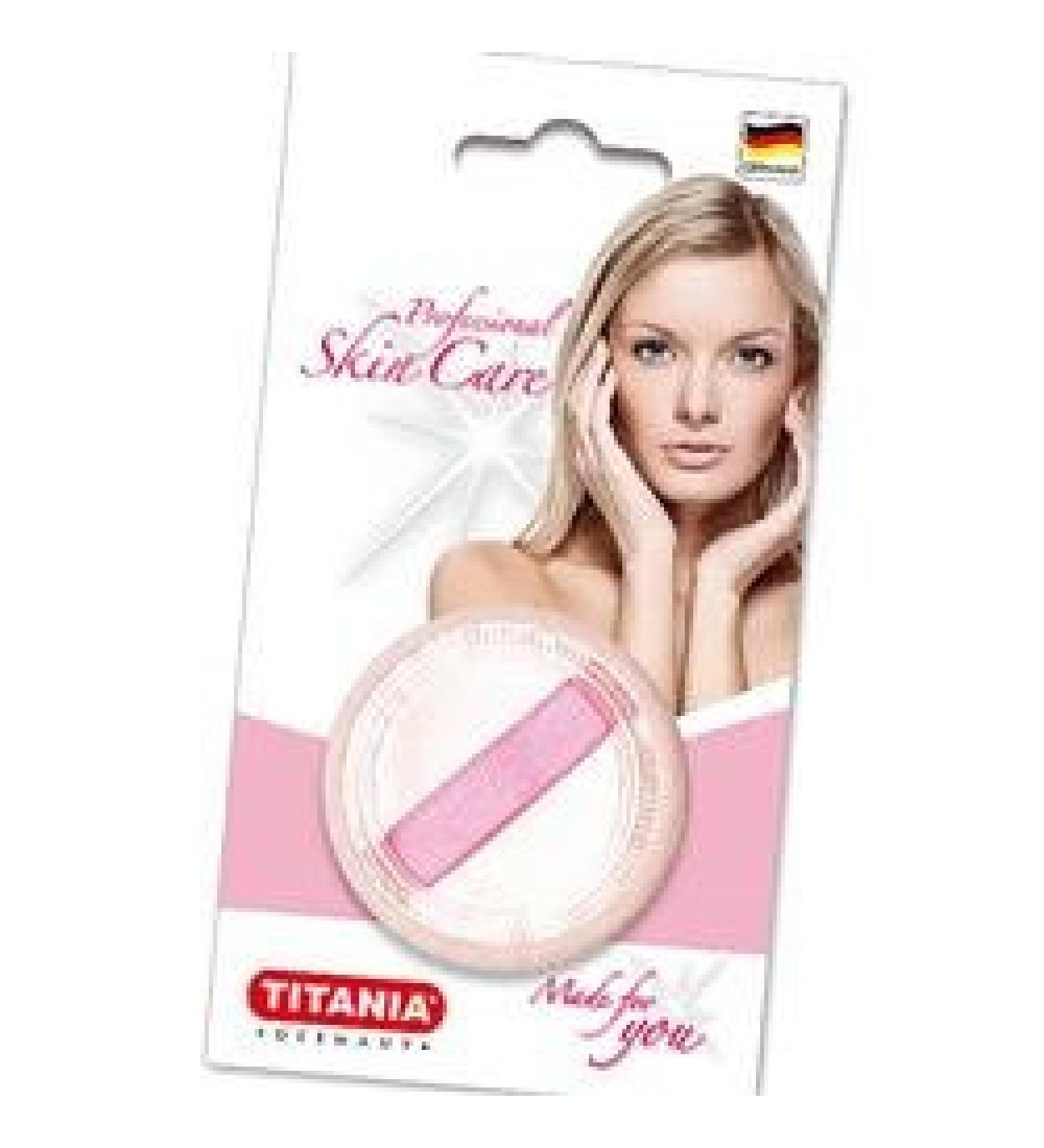 TITANIA powder puff approx. 5.5 cm satin back with nylon band on blister card 1 pack (1 x 11 g)