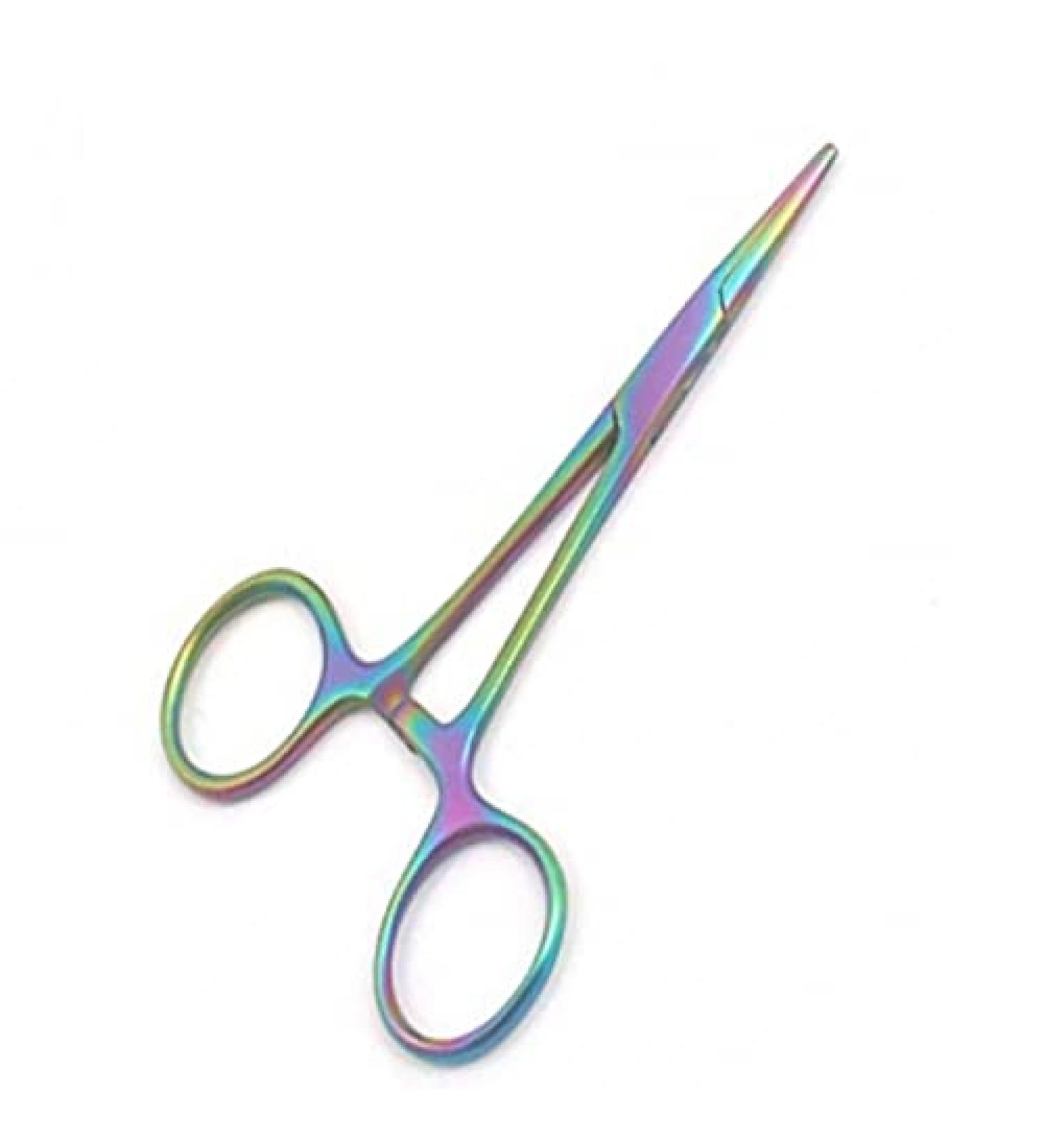 Exeton - Multi Color Mosquito Hemostat Forceps 12.5cm Straight Stainless Steel Dog Cat Pet Scissors Ear Hair Clamp Fishing Scissors Tools