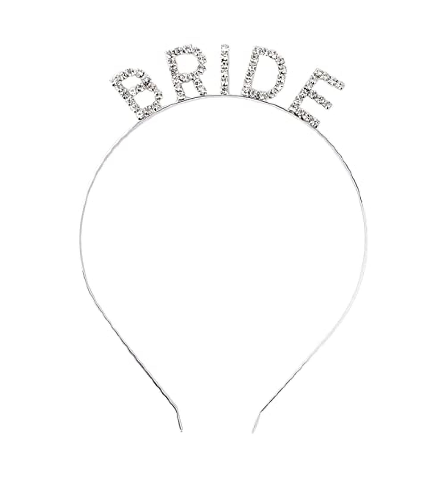 Sparkly Rhinestone Bride Headband - Bridal Shower & Bachelorette Party Tiara - Buy Online on GoSupps.com