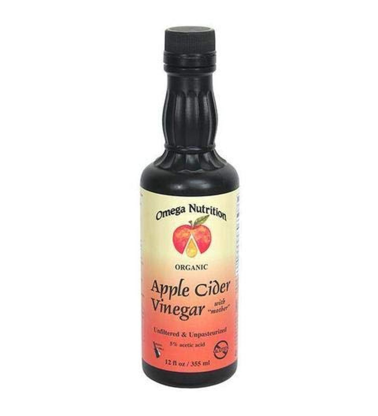 Omega Nutrition Certified Organic Apple Cider Vinegar 355ml (Pack of 4)