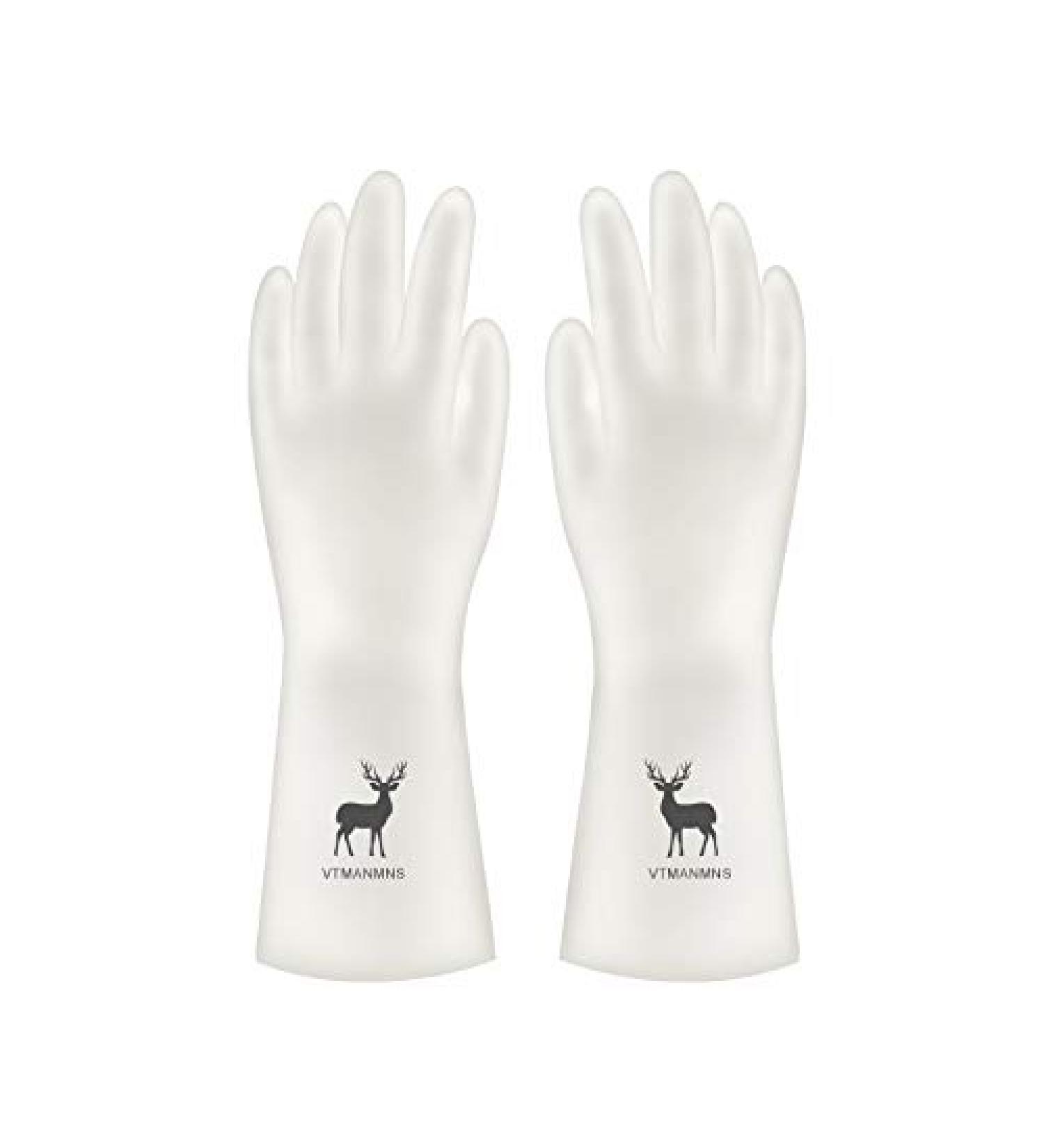 Gloves Transparent White Household Washing Dishes and Clothes Waterproof Plastic Household Cleaning Non Slip Durable high Temperature Resistant Thin Gloves Transparentwhitedeer - Buy Online on GoSupps.com