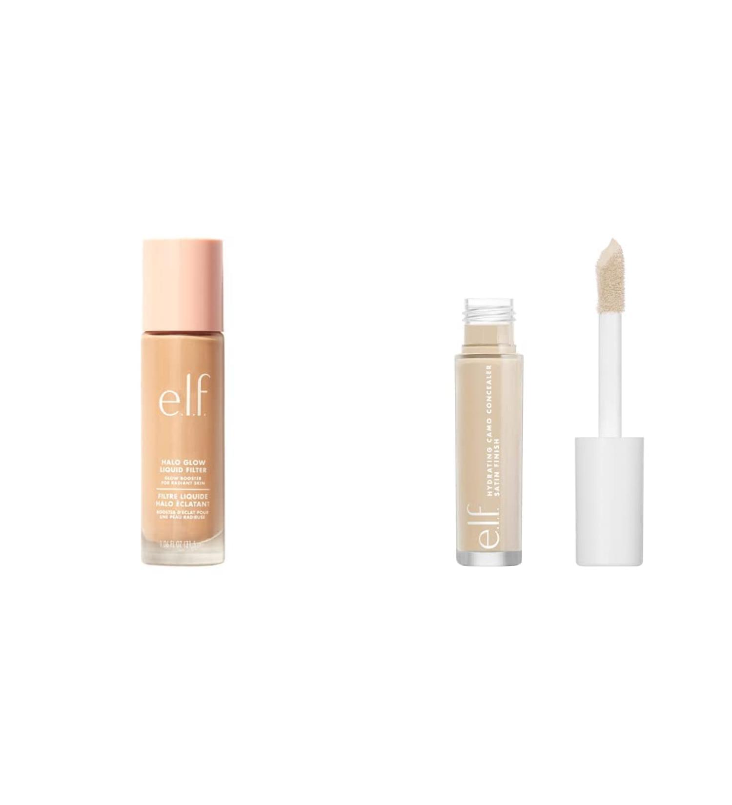 e.l.f. Halo Glow Liquid Filter Complexion Booster Fair/Light & Hydrating Camo Concealer Satin Finish Conceals Corrects & Highlights Light Ivory 0.203 Fl Oz (6mL) - Buy Online on GoSupps.com