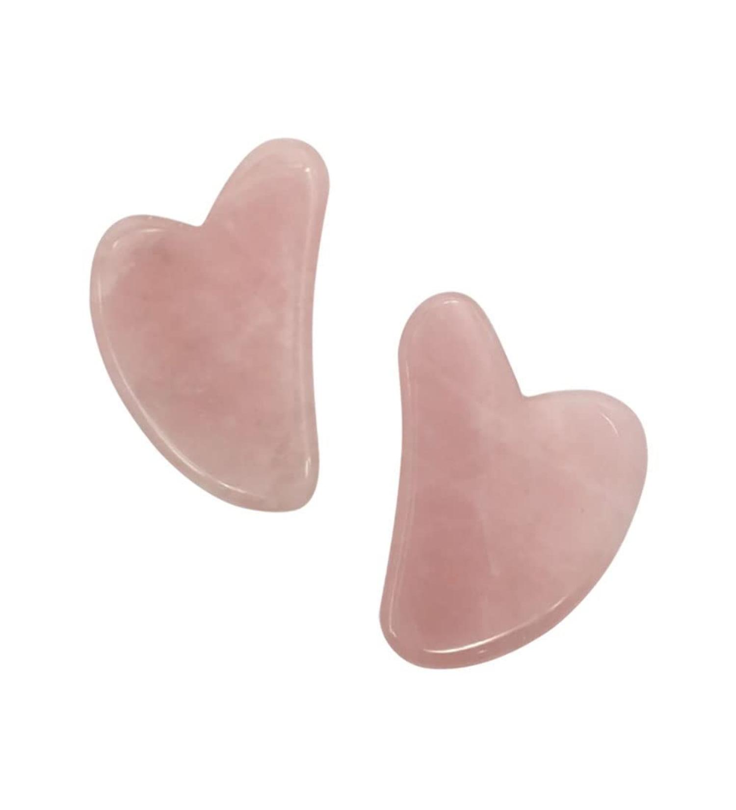 Natural Pink Crystal Jade Face Eye Neck Beauty Massager Heart Shaped Jade Massager  - Buy Online on GoSupps.com