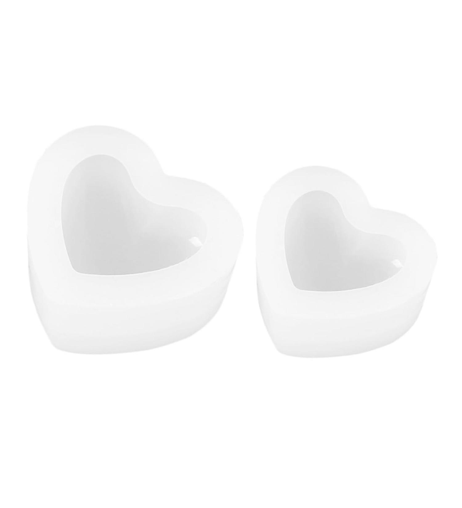 STOBOK 2pcs Love Mold Fondant Molds Silicone Soap Molds Heart Shape Silicone Heart De para Gelatinas Resin Silicone Molds Soap Silicone Molds Cake Heart-Shaped White Listing Silica Gel White 7.9x6.5cm - Buy Online on GoSupps.com