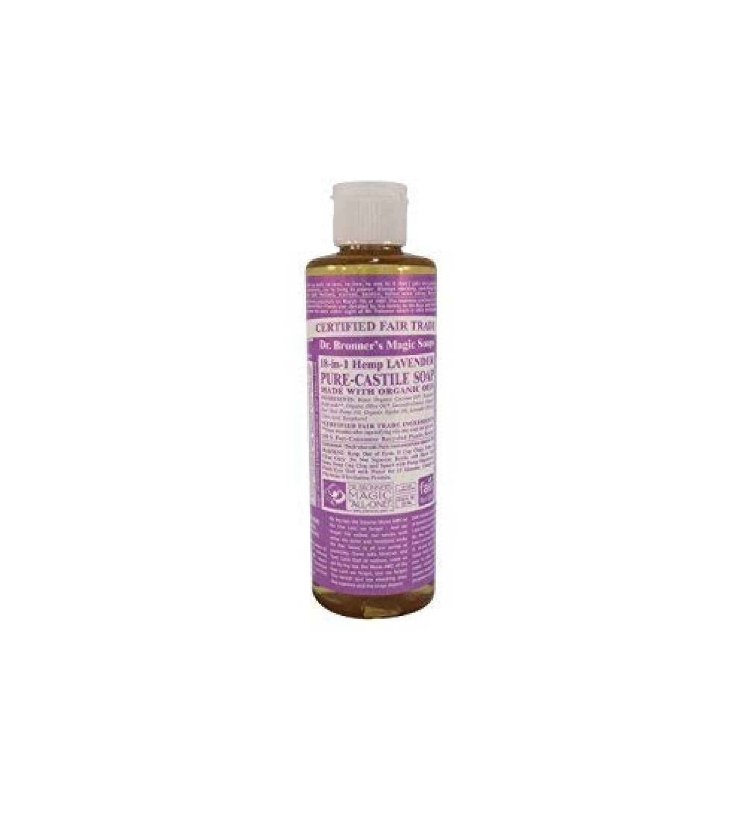 Dr. Bronner's Magic Soaps: Liquid Castile Soap  Lavender 8 oz (4 pack) Lavender 8 Fl Oz (Pack of 1)
