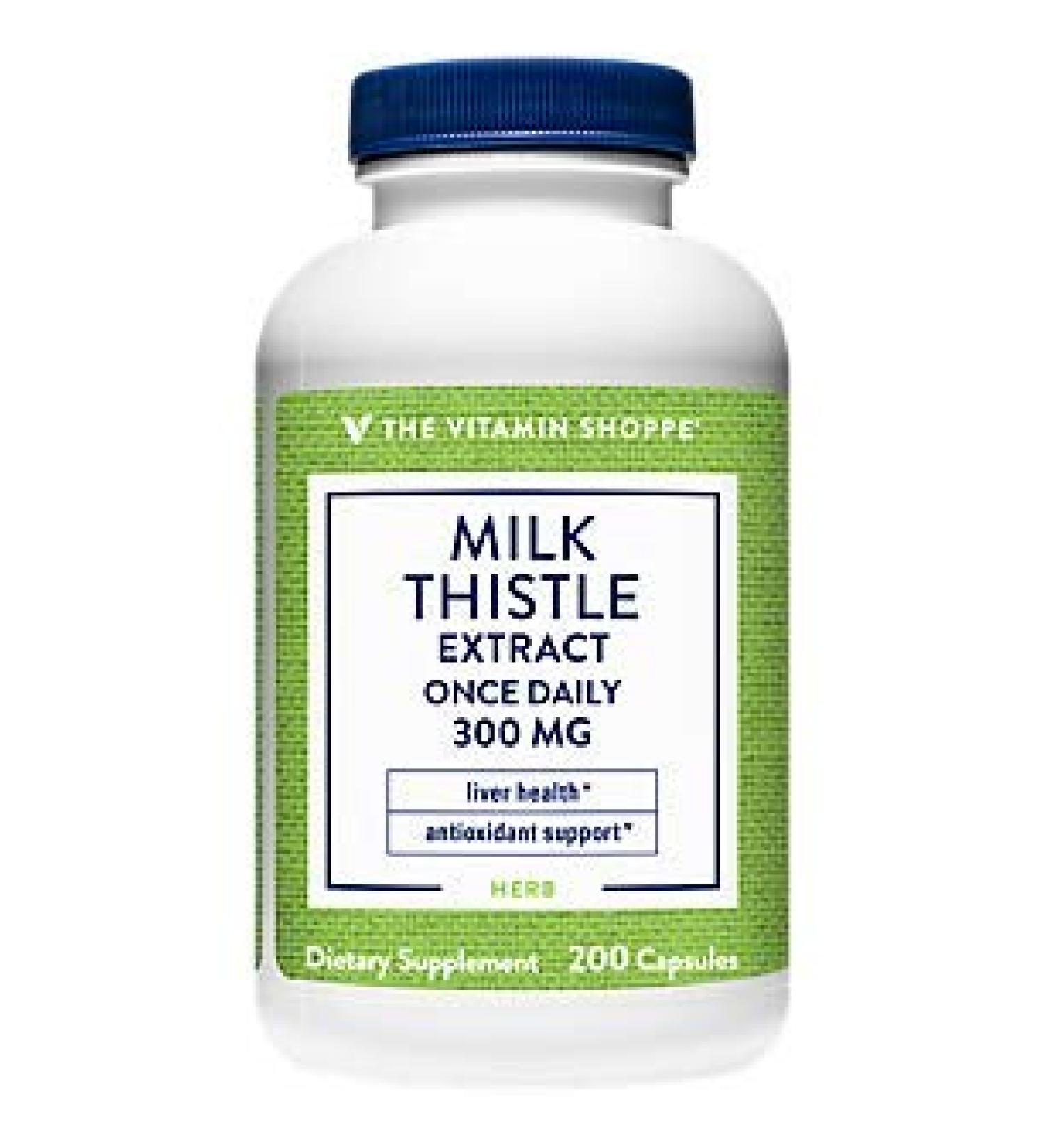 The Vitamin Shoppe Milk Thistle Extract 300mg (200 Capsules) - 200 Count - Buy Online on GoSupps.com