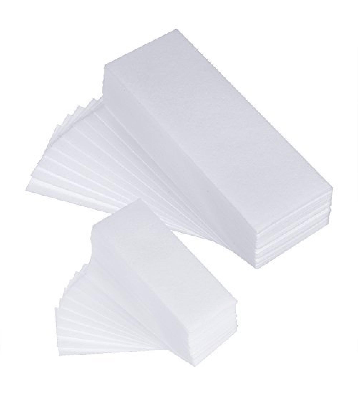 Mudder 200 Pieces Wax Strips Hair Removal Waxing Strips Facial Body Epilating Strips Non Woven Wax Strip, Small and Large (100 Pieces Each)