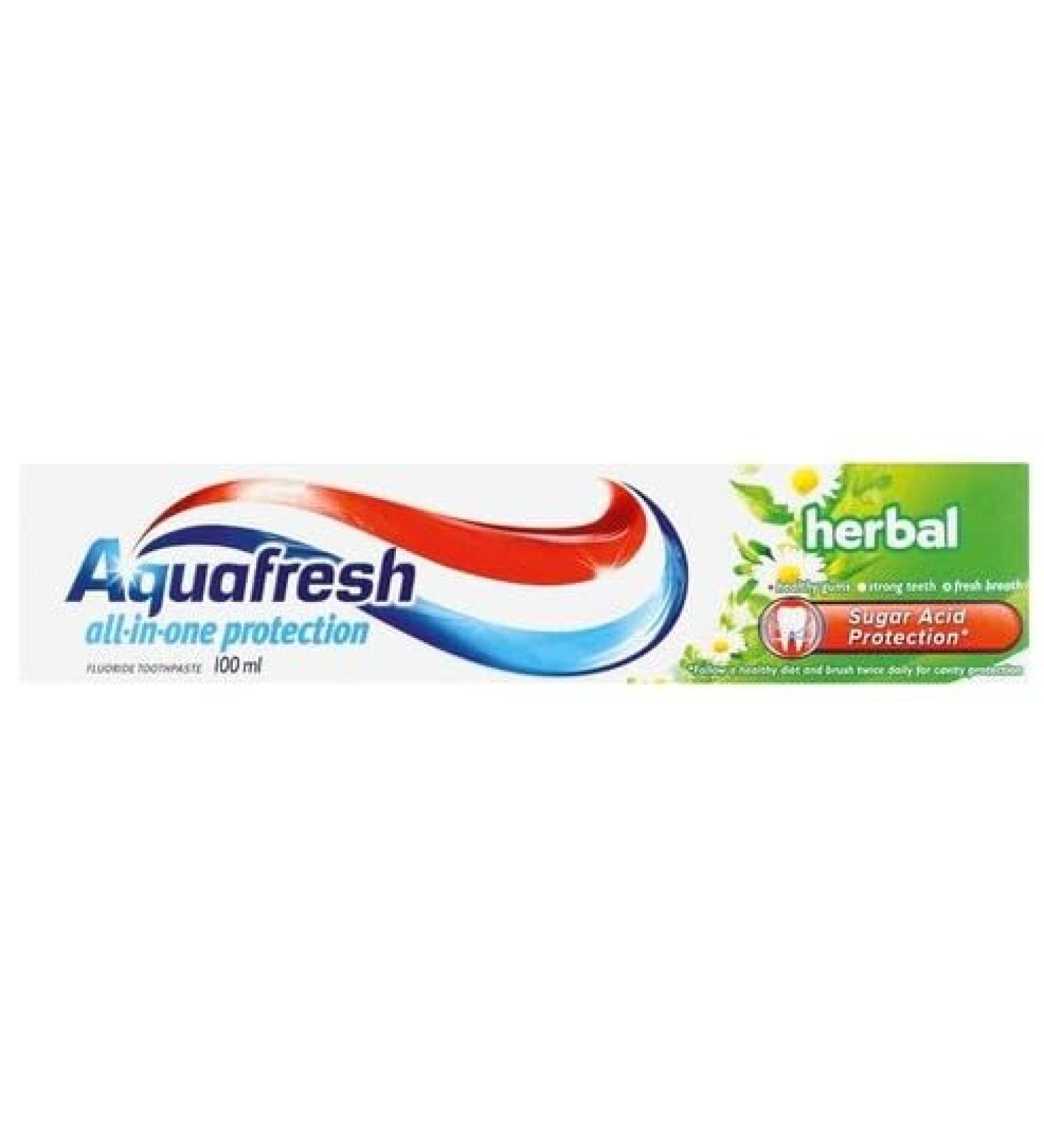 Haleon Aquafresh Herbal Toothpaste Strengthens Teeth Eating Lets Breathe Clean and Fresh Contributes to Stronger and Healthier Teeth 100 ml x 4 Pack of 4 - Buy Online on GoSupps.com