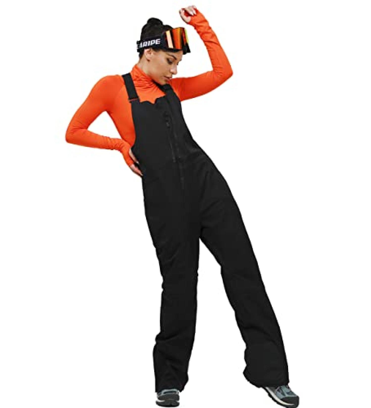 HOUZONIY Unisex Waterproof Insulated Snow Bib Pants - Black Medium - Buy Online on GoSupps.com