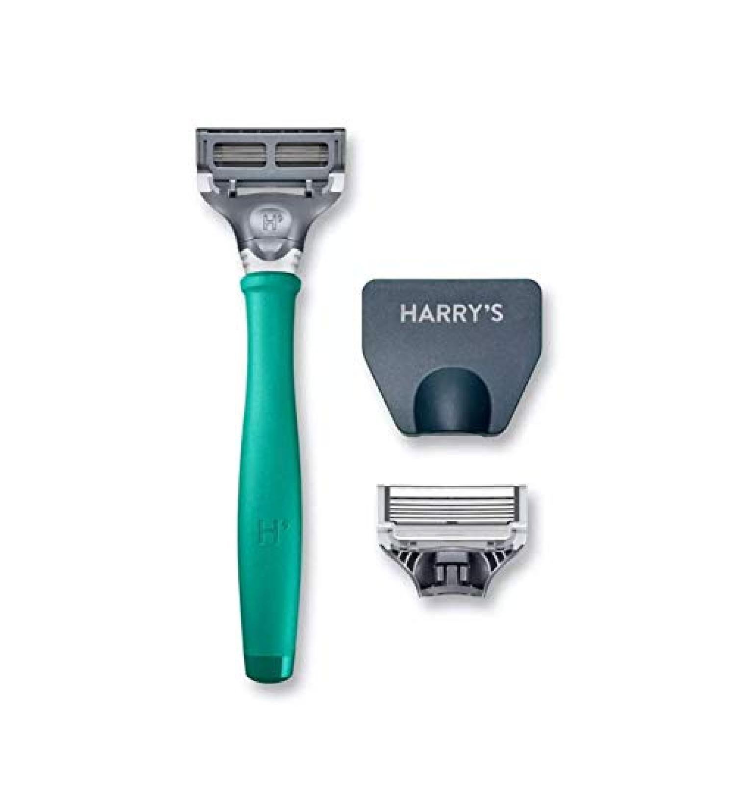 Harry's Tropical Green Razor with x10 Cartridge Heads - 5 Bladed for Smooth Shave - Buy Online on GoSupps.com