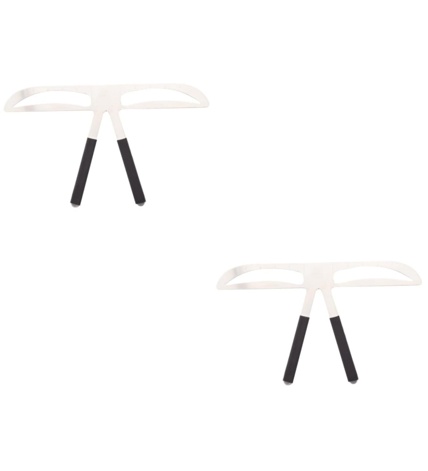 Ipetboom 2pcs Assistant Shaper Stencil Three-point Eyebrow Ruler Template Balance Ruler Stainless Steel Miss - Buy Online on GoSupps.com