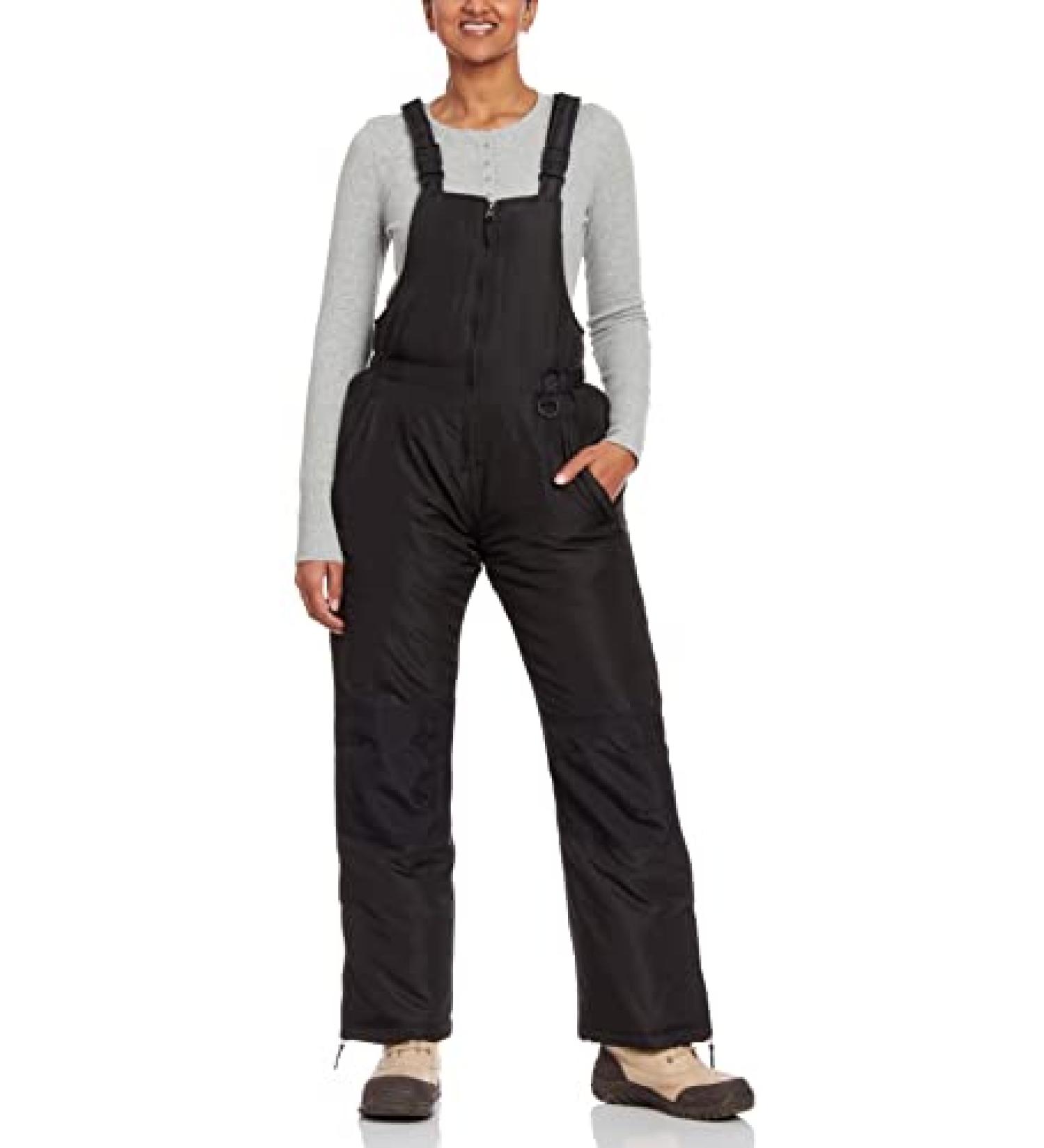 Bass Creek Outfitters Women's Insulated Waterproof Snow Bib Overalls - Black, Medium (Size S-3X) - Buy Online on GoSupps.com