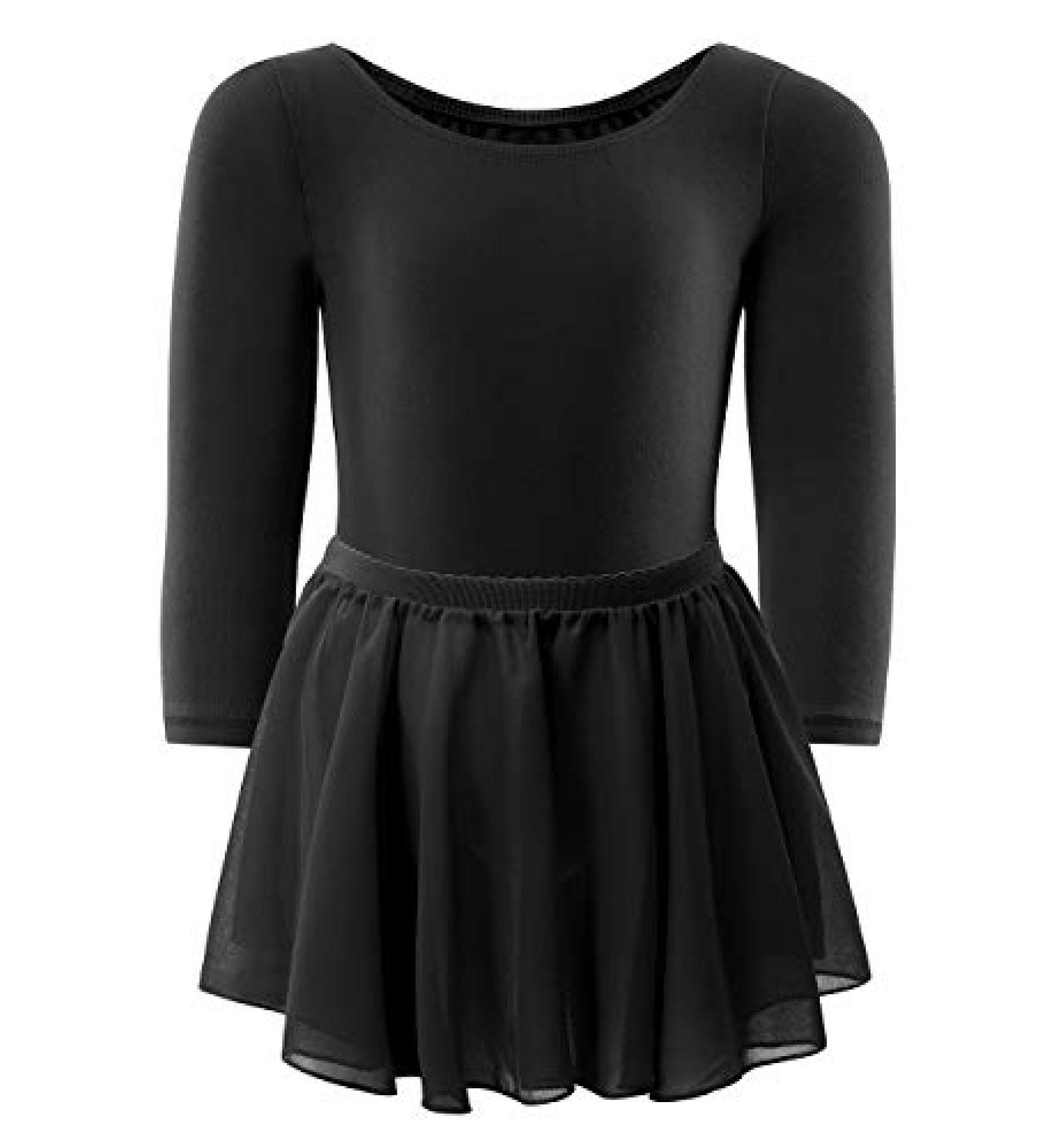 WEGETIT Girls Gymnastics Leotard Toddler Ballet Long Sleeve Dance Tutu - Black (8-10 Years) - Buy Online on GoSupps.com