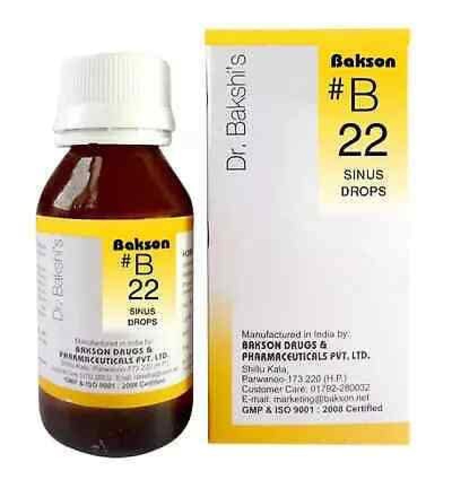 Bakson B22 Sinus Drops (30ml) | Buy One Get One Free Ujala Eye Drops - Buy Online on GoSupps.com