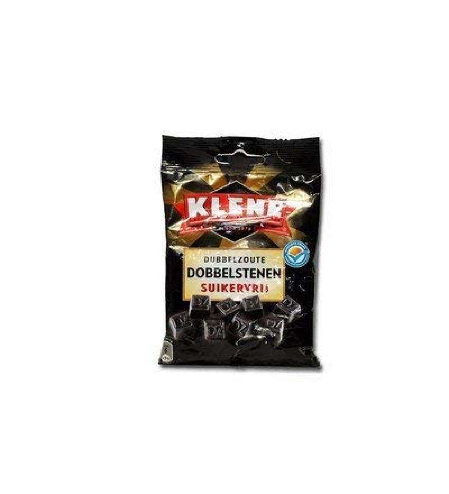 Klene Dubbelzoute Dobbelstenen - Double Salted Licorice Sugarfree - 100g