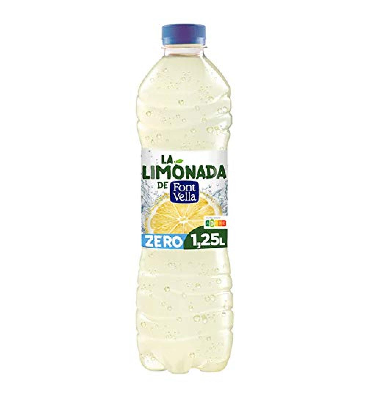 Mineral Water FONT VELLE LA LIMONADA ZERO DE LIMON PET 1.25 L (Pack of 6 Bottles)