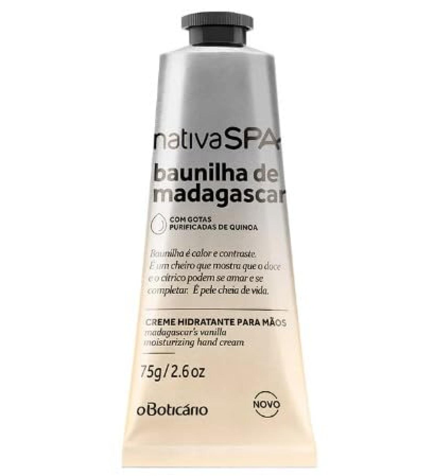 Creme de M os Nativa Spa Baunilha de Madagascar By O Botic rio