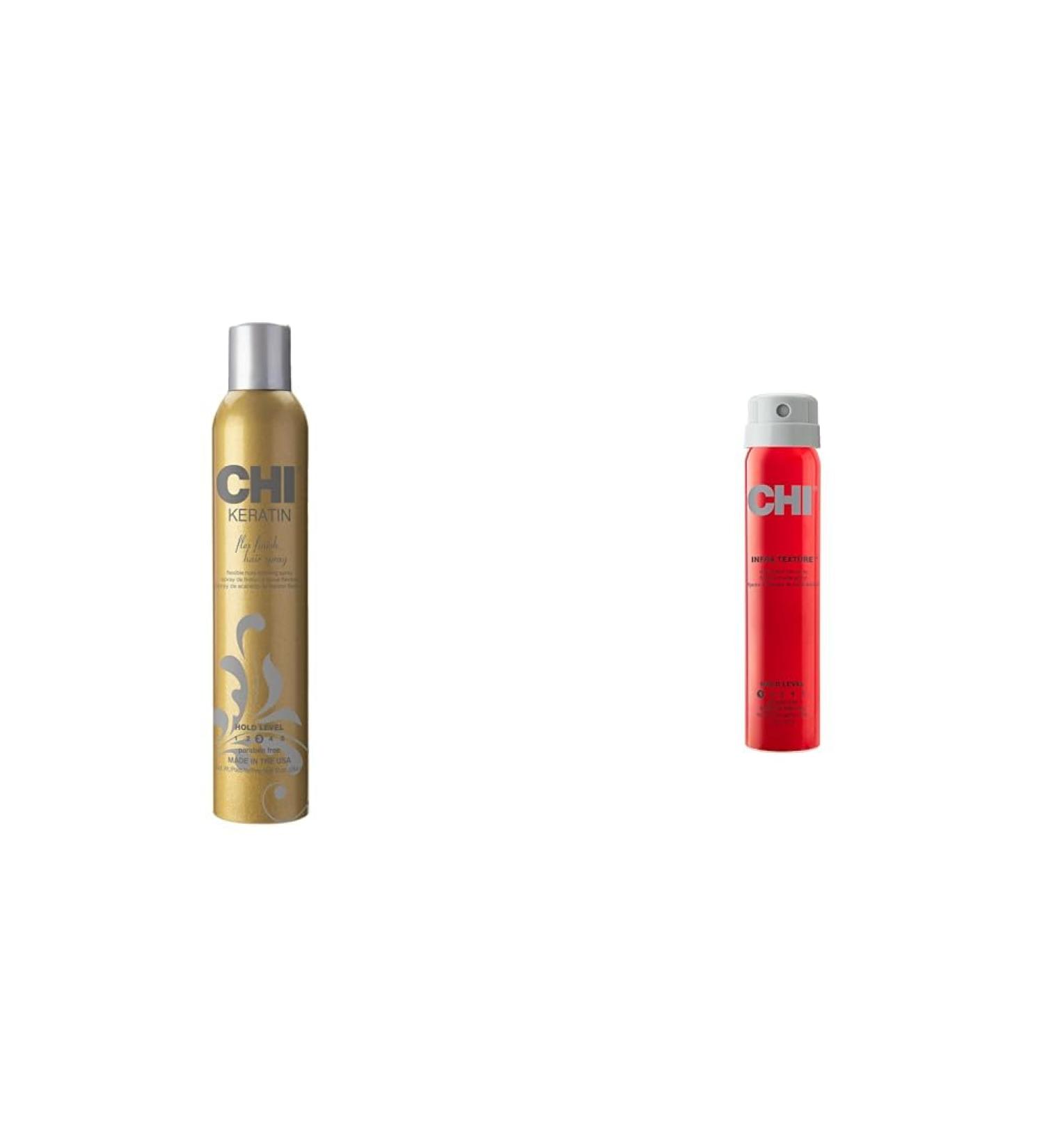 CHI Keratin Flex Finish Hair Spray 10 oz & Infra Texture Dual Hair Spray 2.6 oz - Buy Online on GoSupps.com
