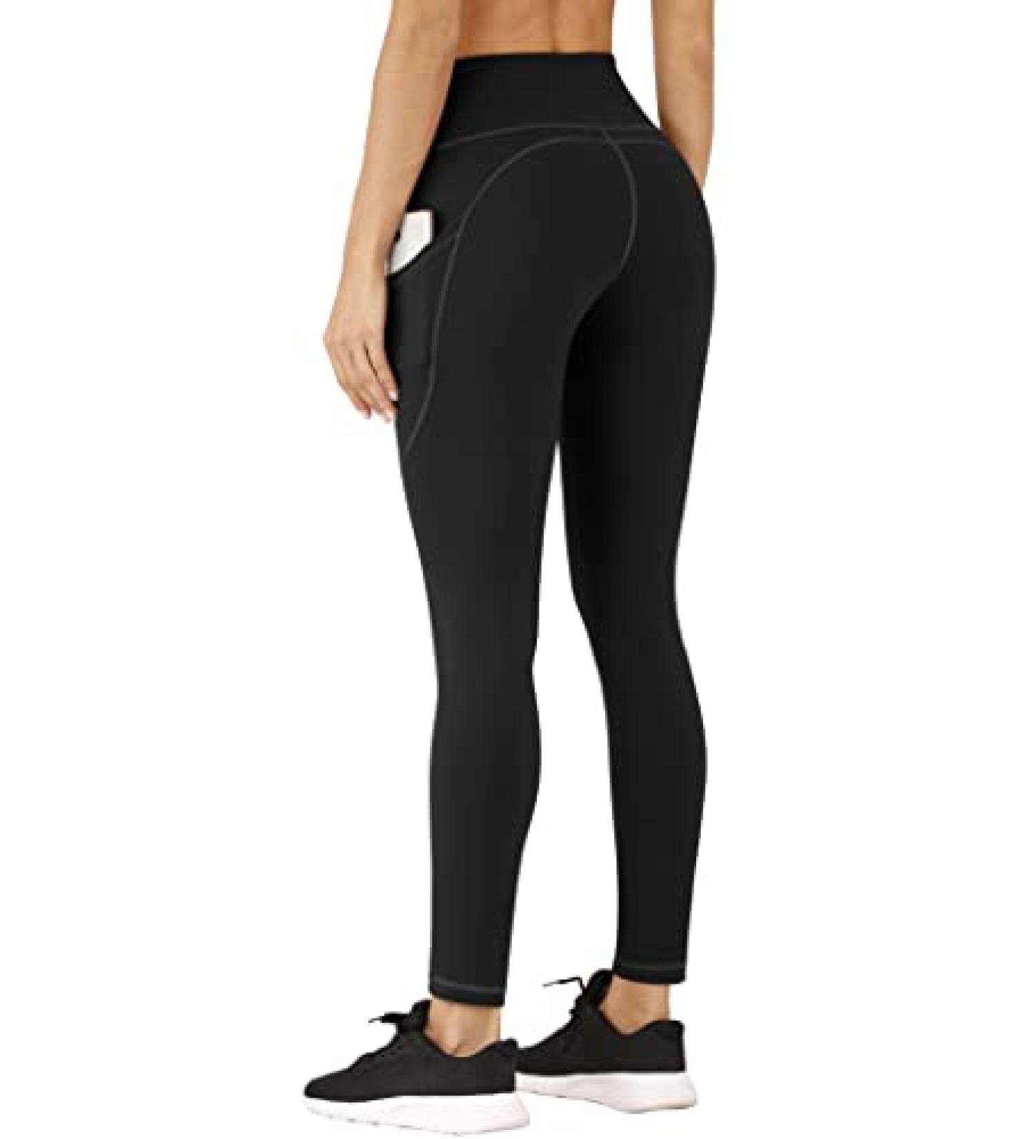 IUGA High Waisted Yoga Pants for Women with Pockets - Black, Large - Buy Online on GoSupps.com