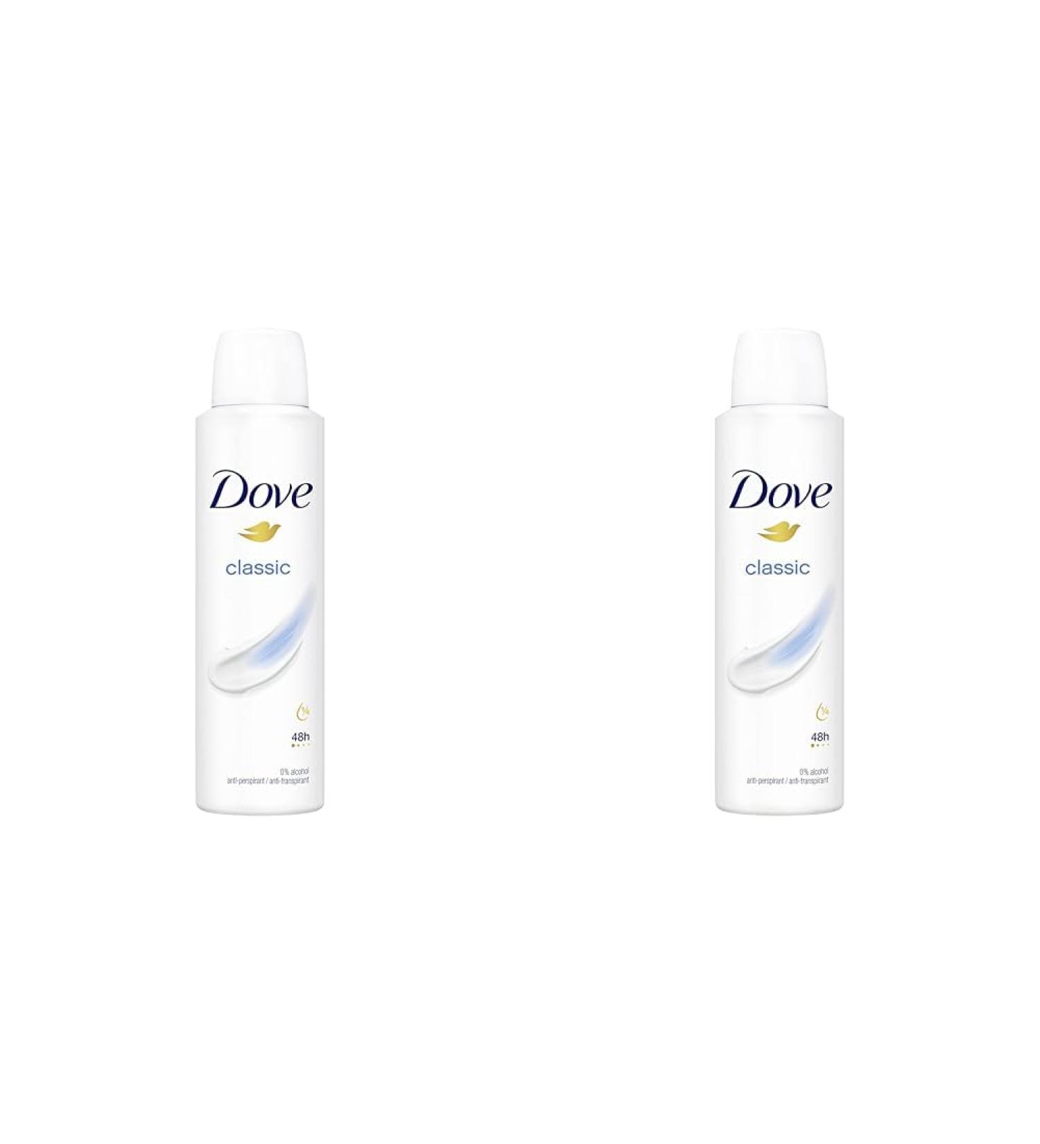 Dove Classic Anti-perspirant Deodorant Spray pack of 12 with moisturising cream for 48 hours of protection 150 ml Fresh 150 ml (Pack of 12)
