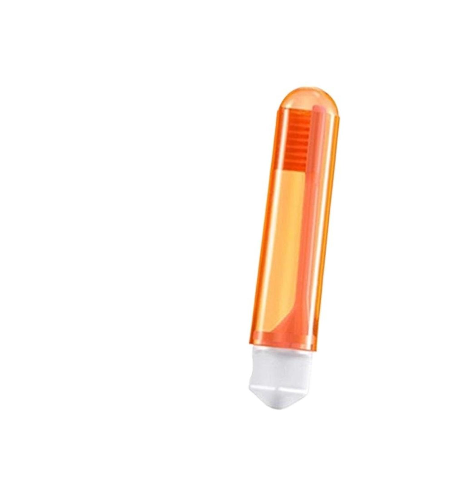 Portable foldable toothbrush with super soft bristles toothbrush foldable travel camping hiking outdoor easy to take toothbrush (color: orange)