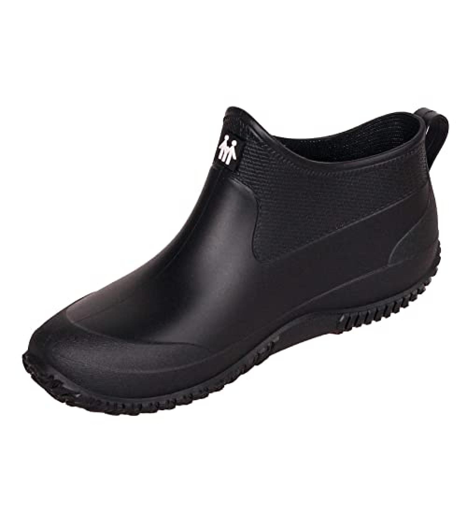 Waterproof SMajong Rain Boots for Women & Men - Anti-Slip Ankle Garden Shoes - All Black (Size 11 Women/9.5 Men) | Perfect for Car Wash & Rainy Days - Buy Online on GoSupps.com