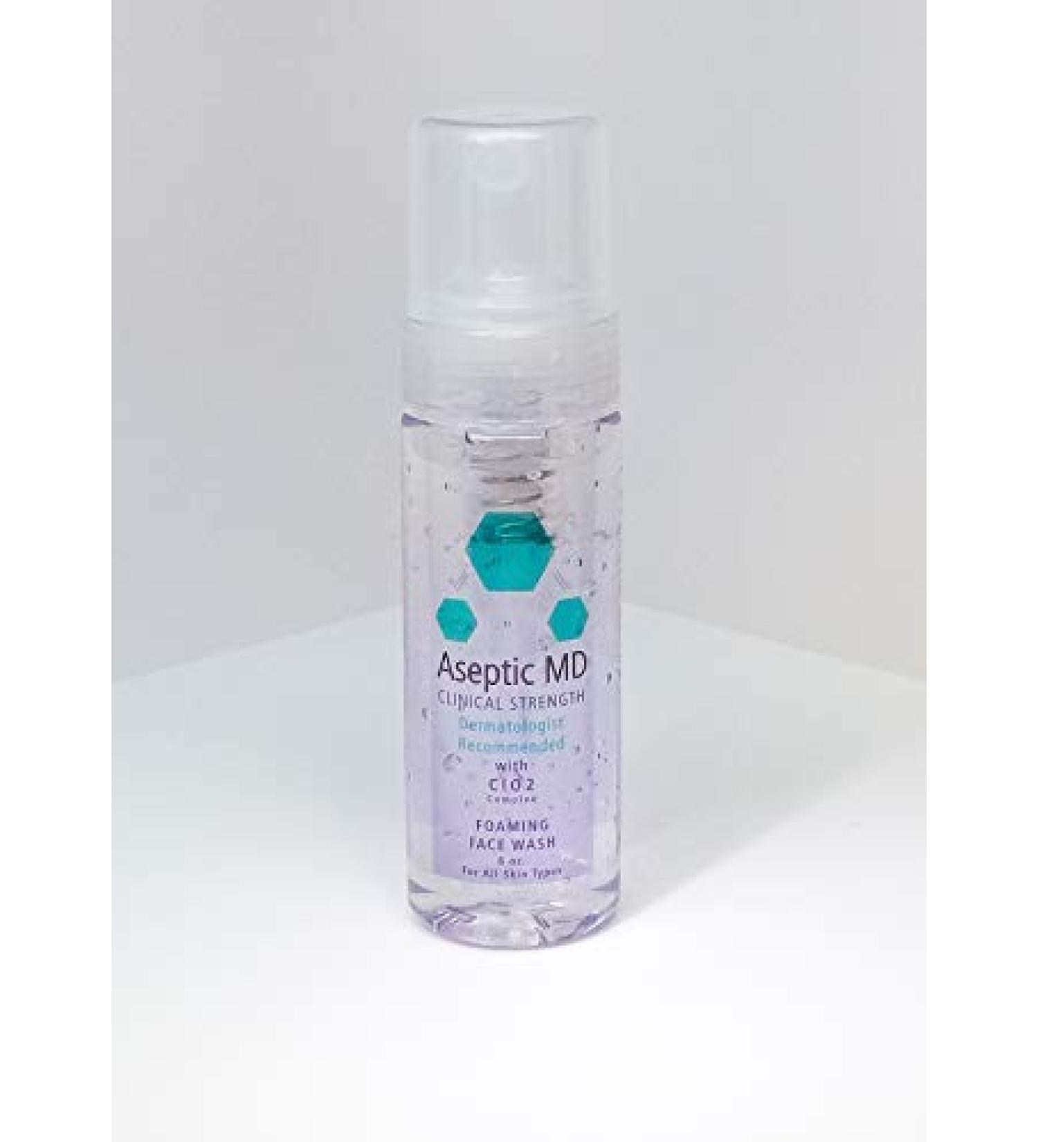 Aseptic MD Foaming Face Wash  Exclusive ClO2 Formula  Gentle  Hypoallergenic  Fragrance-free  For All Skin Types  Dermatologist-Recommended Chlorine Dioxide Complex Facial Cleanser 6.0 oz