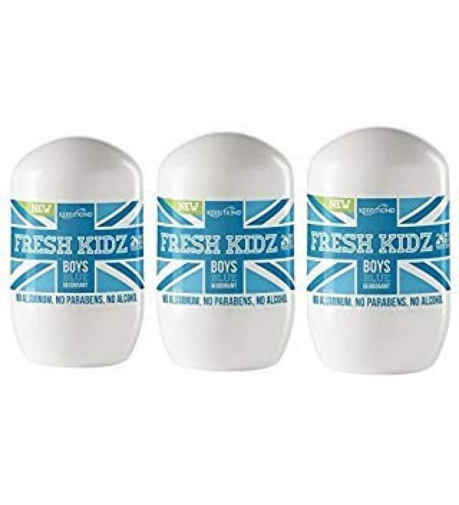 Keep it Kind Fresh Kidz Natural Roll On Deodorant 24 Hour Protection - Boys"Blue" 1.86 fl.oz. (3 Pack)