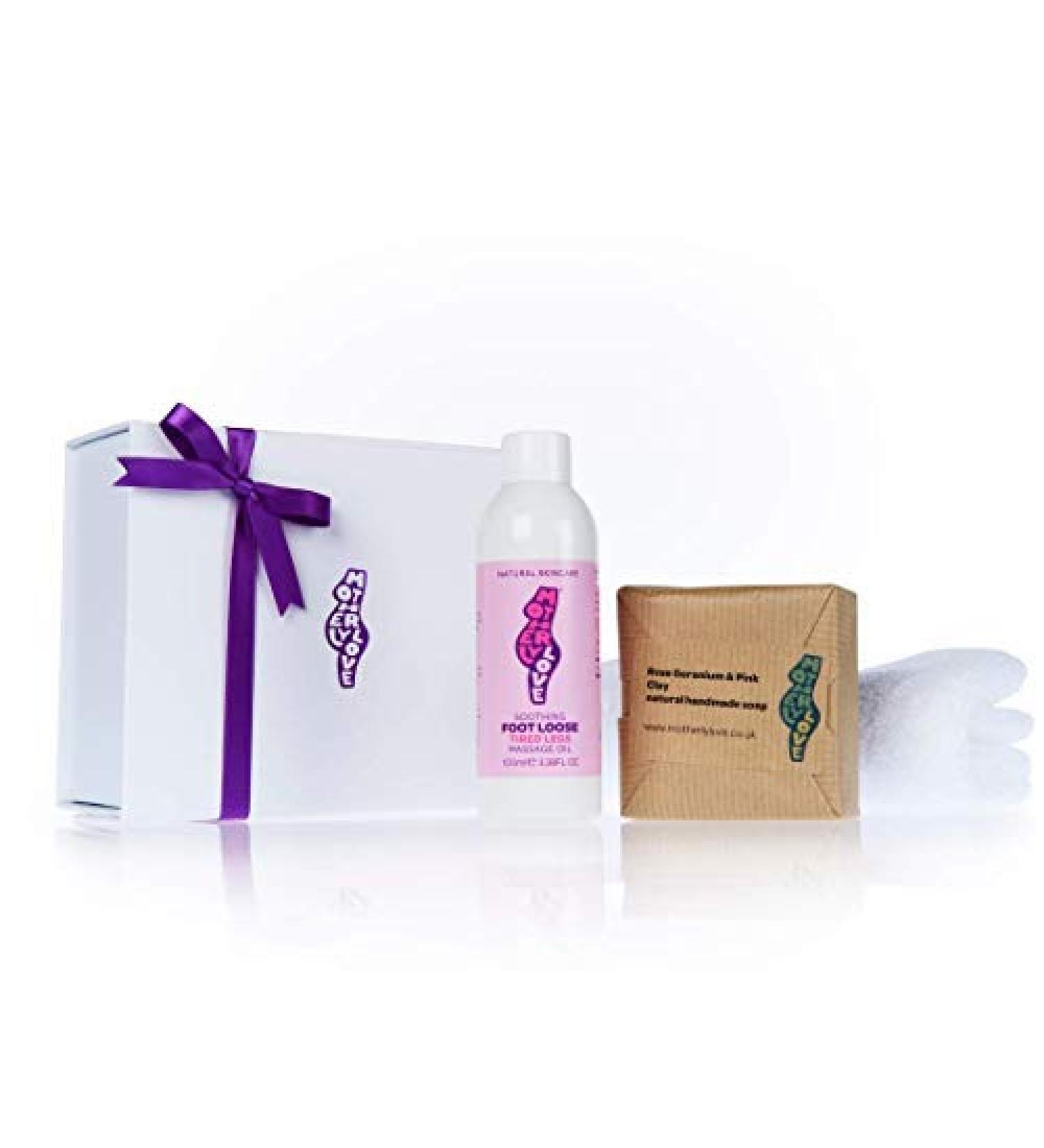 Motherlylove Gift Box: 100% Natural Vegan Pampering Foot Care - Footless Rose Geranium & Pink Clay Soap Made in Britain - Buy Online on GoSupps.com