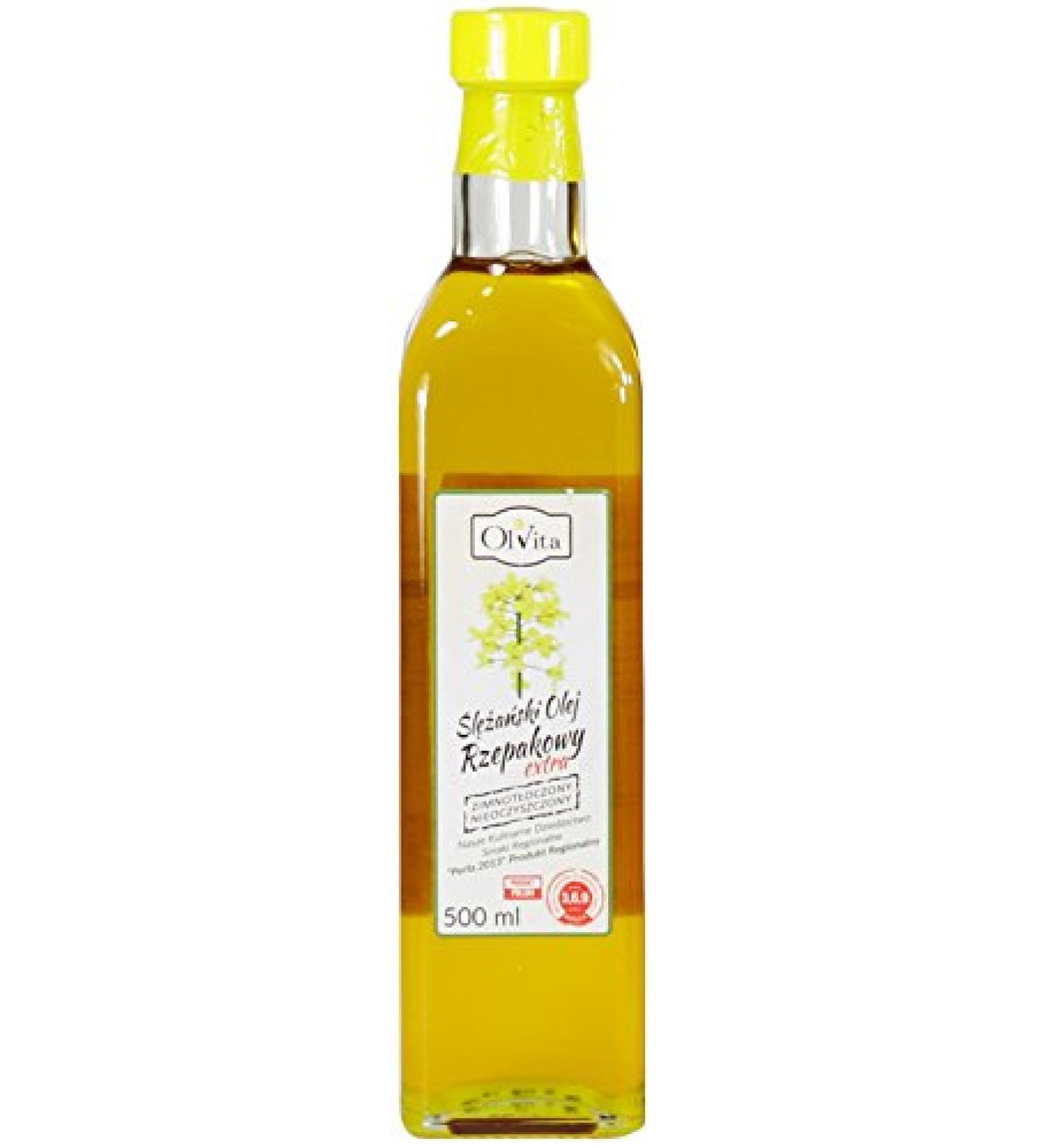 Raw rapeseed oil unrefined cold pressed and raw Ol'Vita 500 ml