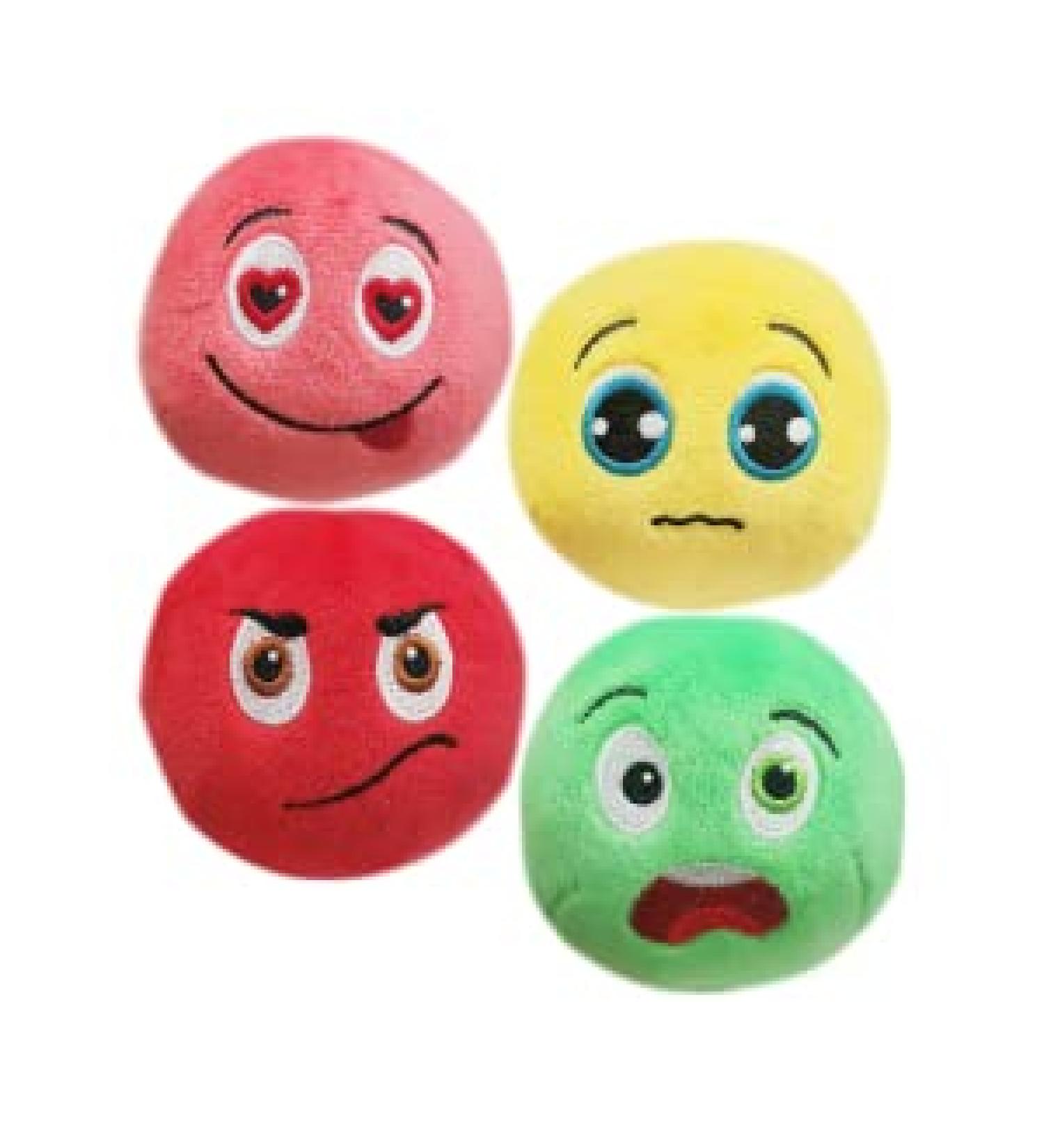 Tongktai Plush Dog Toys - 4-Pack Squeaking Interactive Plush Balls for Puppies & Small Pets | Soft Retrieval Play Toys in Pink Red Yellow & Green - Buy Online on GoSupps.com