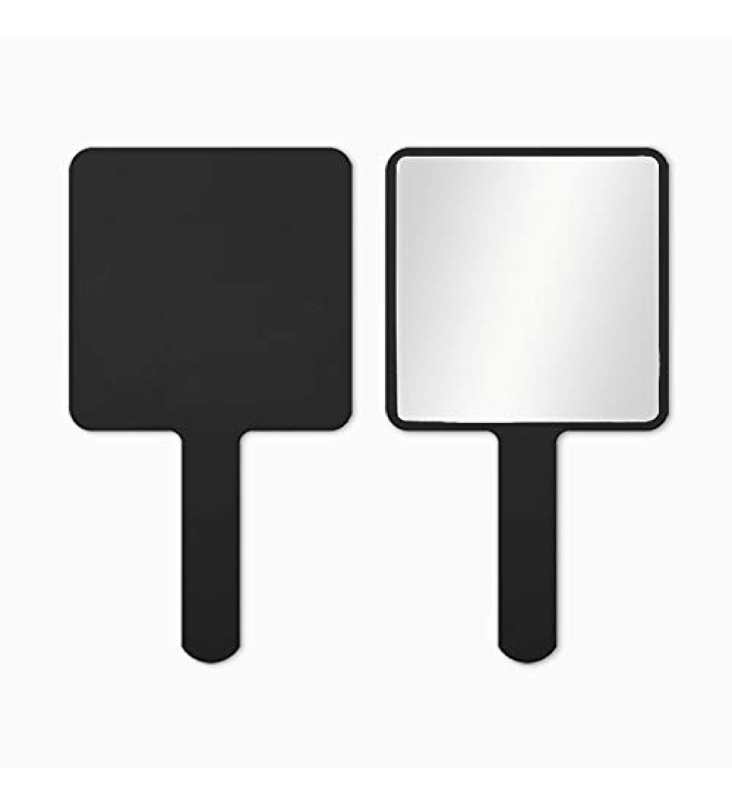 TOPYHL Rectangle Handheld Mirror with Handle - Travel Cosmetic Mirror in Black - Buy Online on GoSupps.com