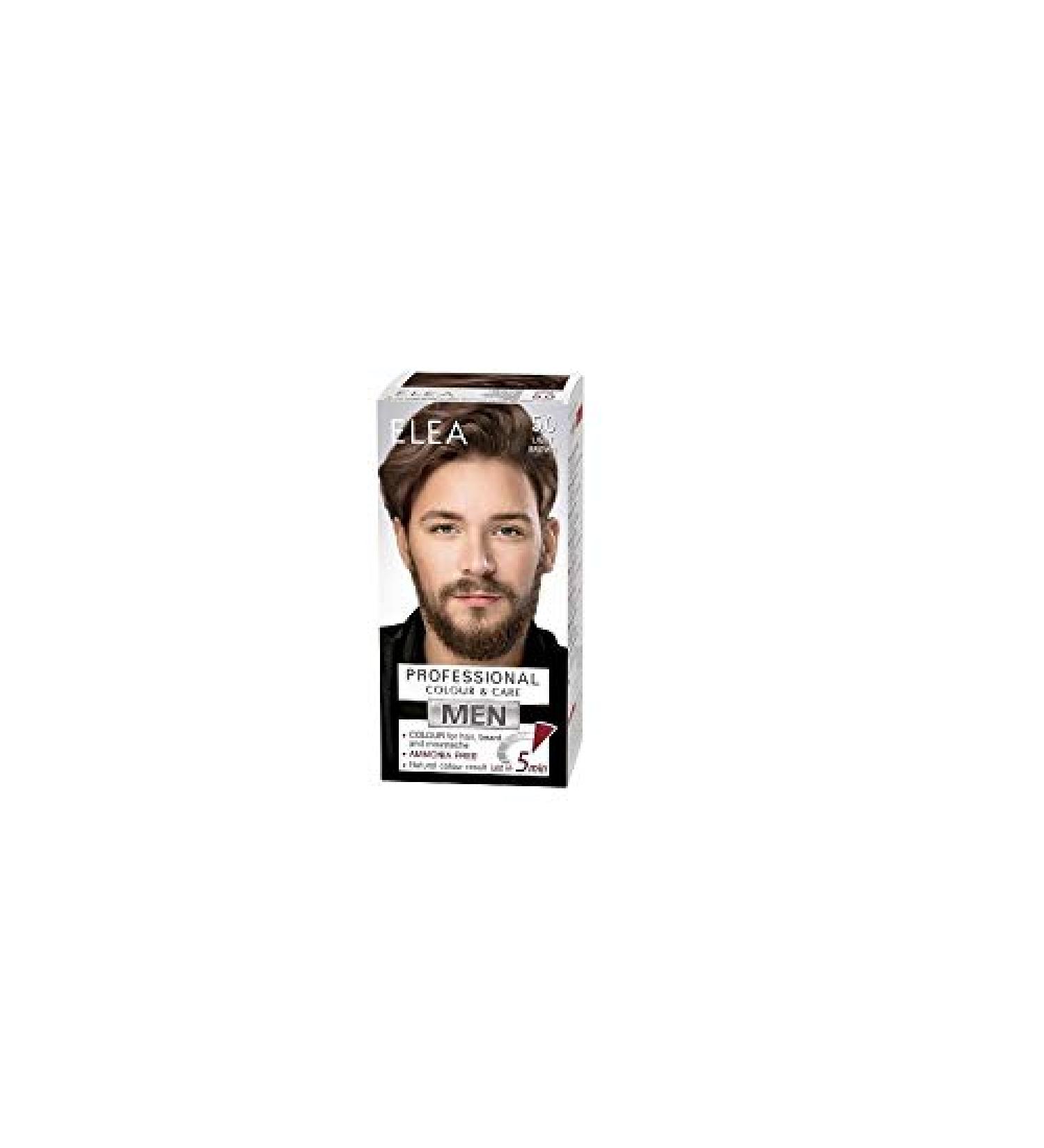 Elea Men Professional Color & Care Light brown 5.0 Cream for Hair Beard and Mustache 100ml Ammonia Free Permanent