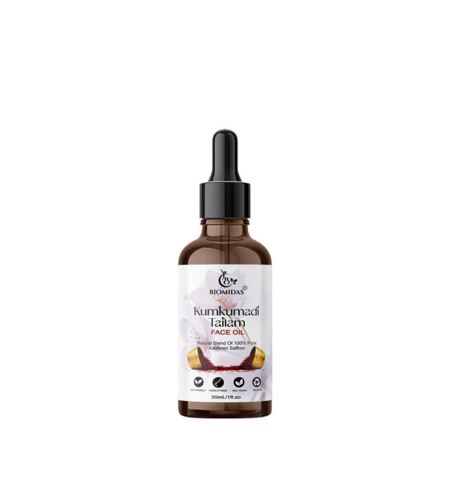 THRU Kumkumadi Tailam With Pure Kashmiri Saffron For Skin Lightening Healthy & Glowing Skin 30ML - Buy Online on GoSupps.com
