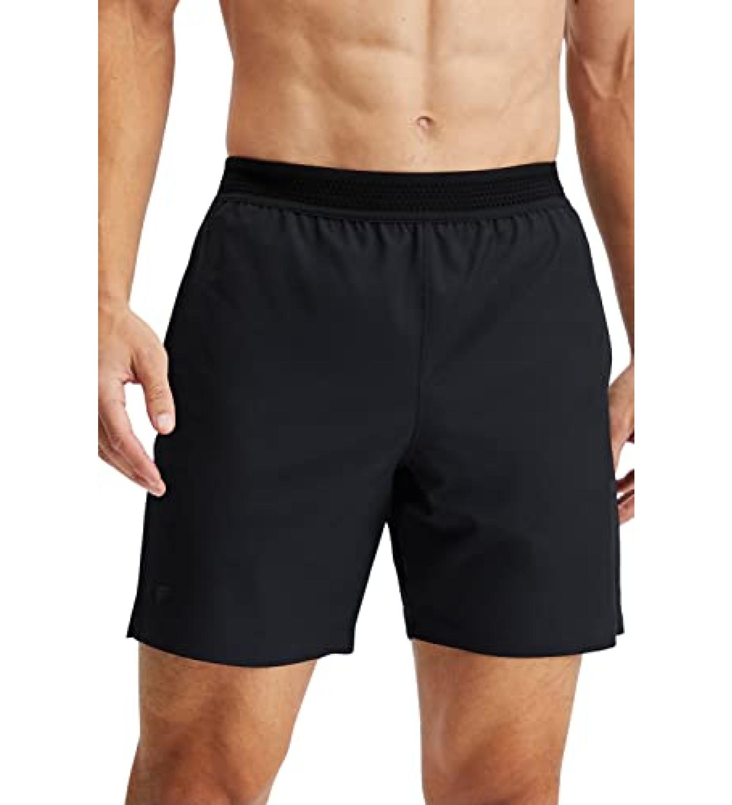 Fabletics Men's The Fundamental Shorts - 7 Inseam, Black | Ultra Lightweight Athletic Shorts for Workout, Running, Training, Gym & Yoga - Medium - Buy Online on GoSupps.com