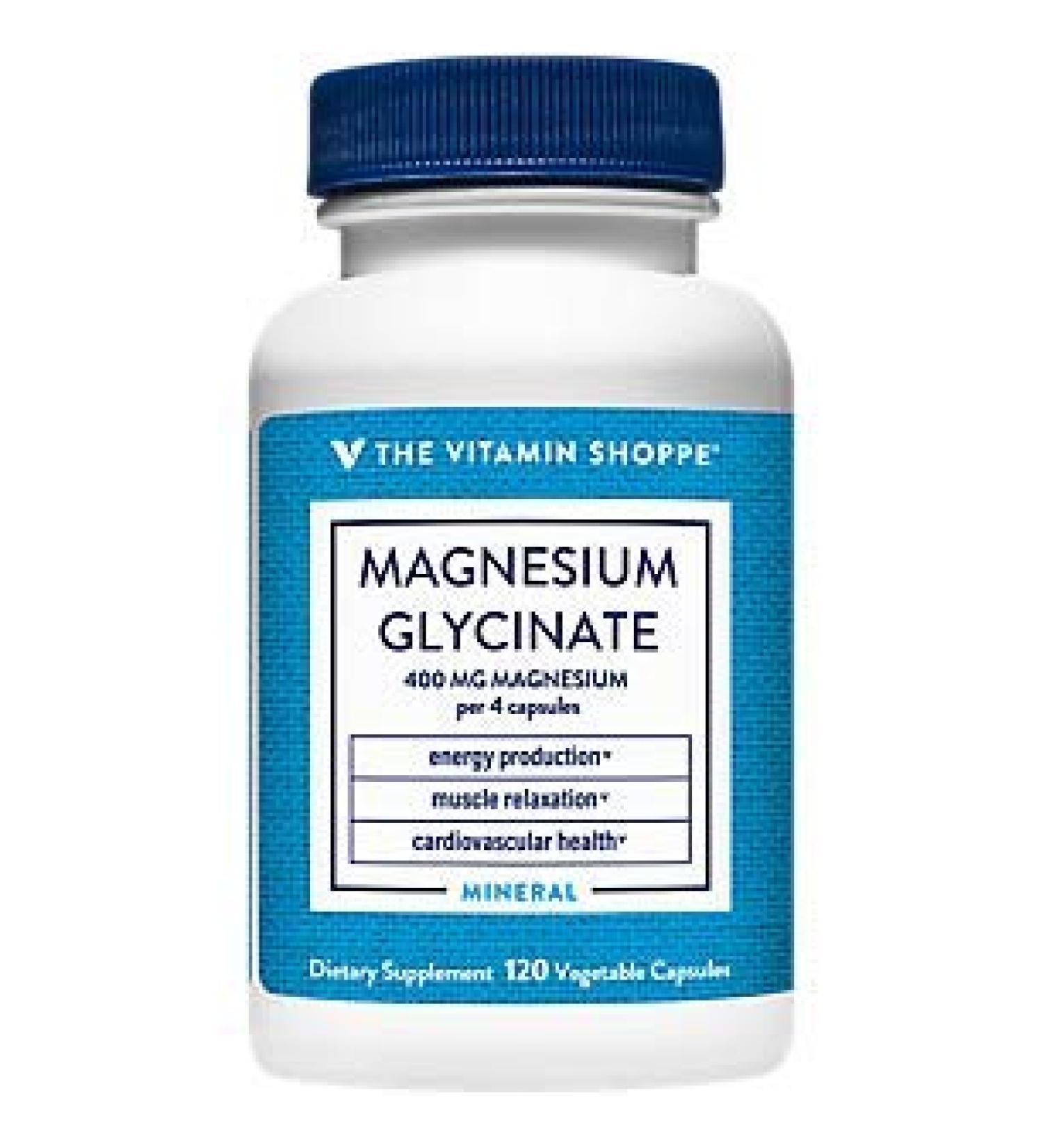 High Potency Magnesium Glycinate 400mg Capsules - Energy Support, Muscle Relaxation & Heart Health Boost - 120 Count - Buy Online on GoSupps.com