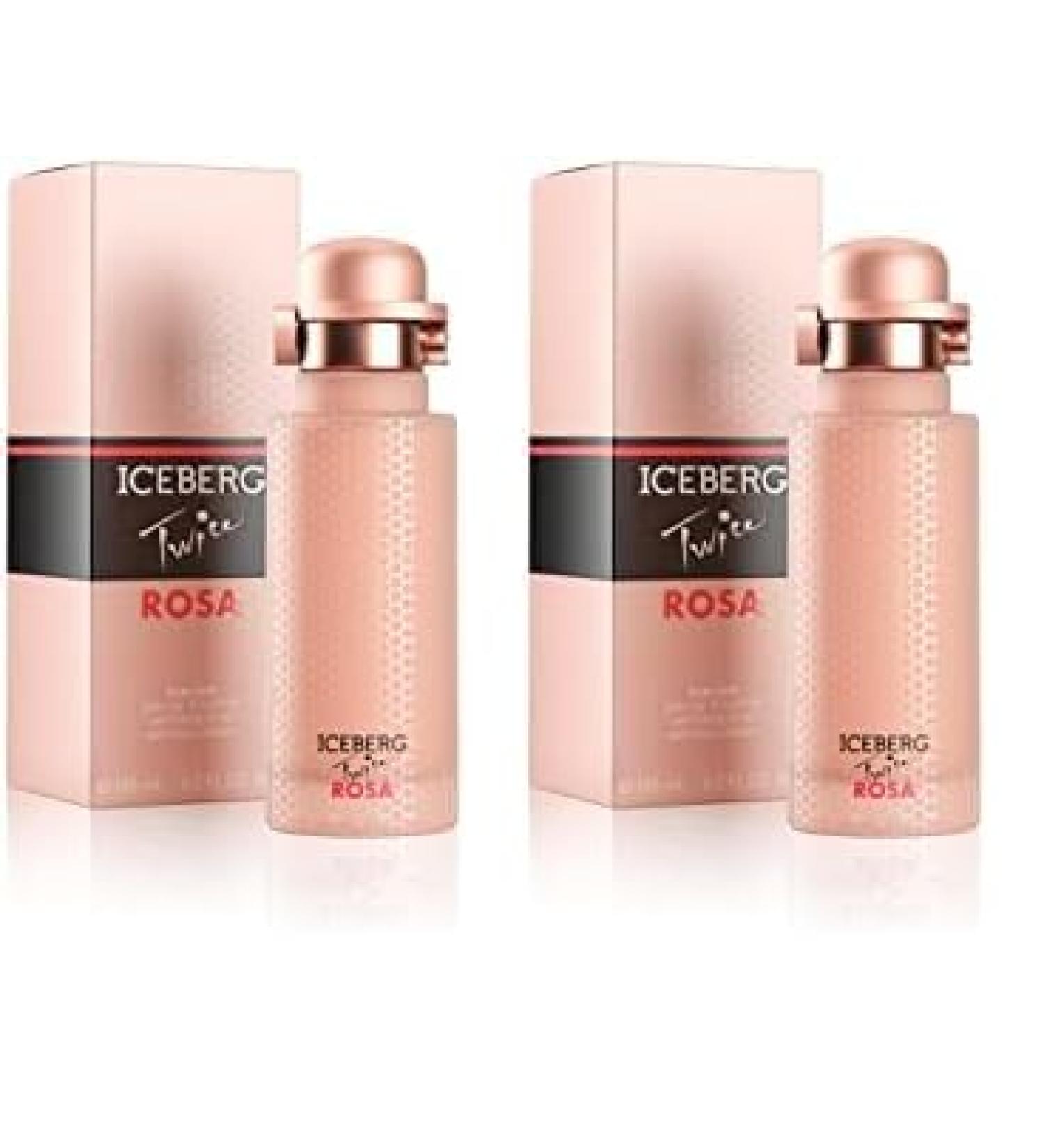 Iceberg Twice ROSA - Woody Floral Musk Fragrance For The Modern Woman - Fresh And Fruity Feminine EDT Spray Perfume For Women - Sparkling Notes Of Redcurrant Grapefruit Jasmine Cedarwood - 4.2 Oz 4.2 Fl Oz (Pack of 2) - Buy Online on GoSupps.com
