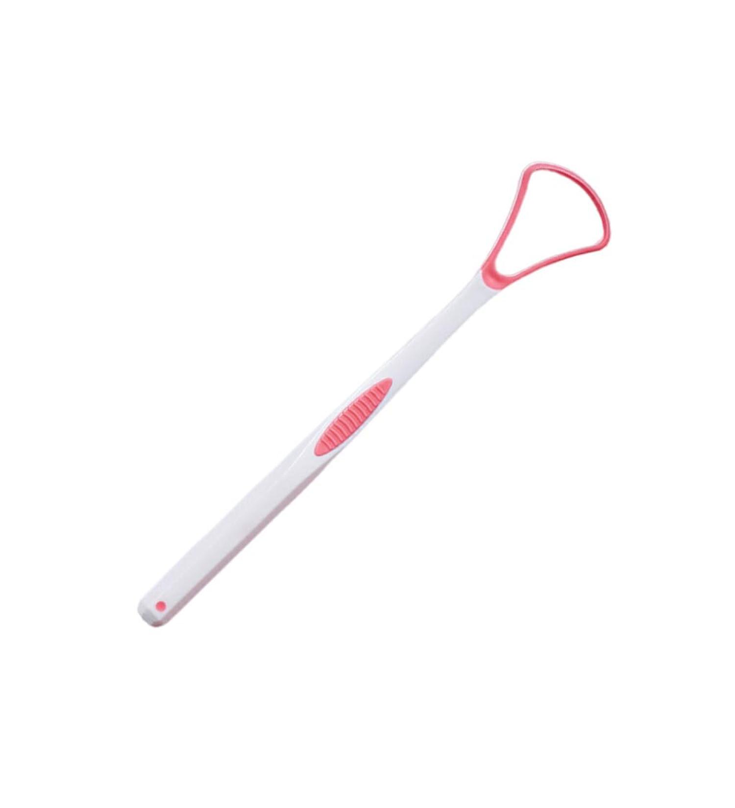 Ioiuskku Tongue Scraper - Soft Oral Hygiene Tool for Fresh Breath | Professional Cleaning Brush for Adults & Kids - Pink - Buy Online on GoSupps.com